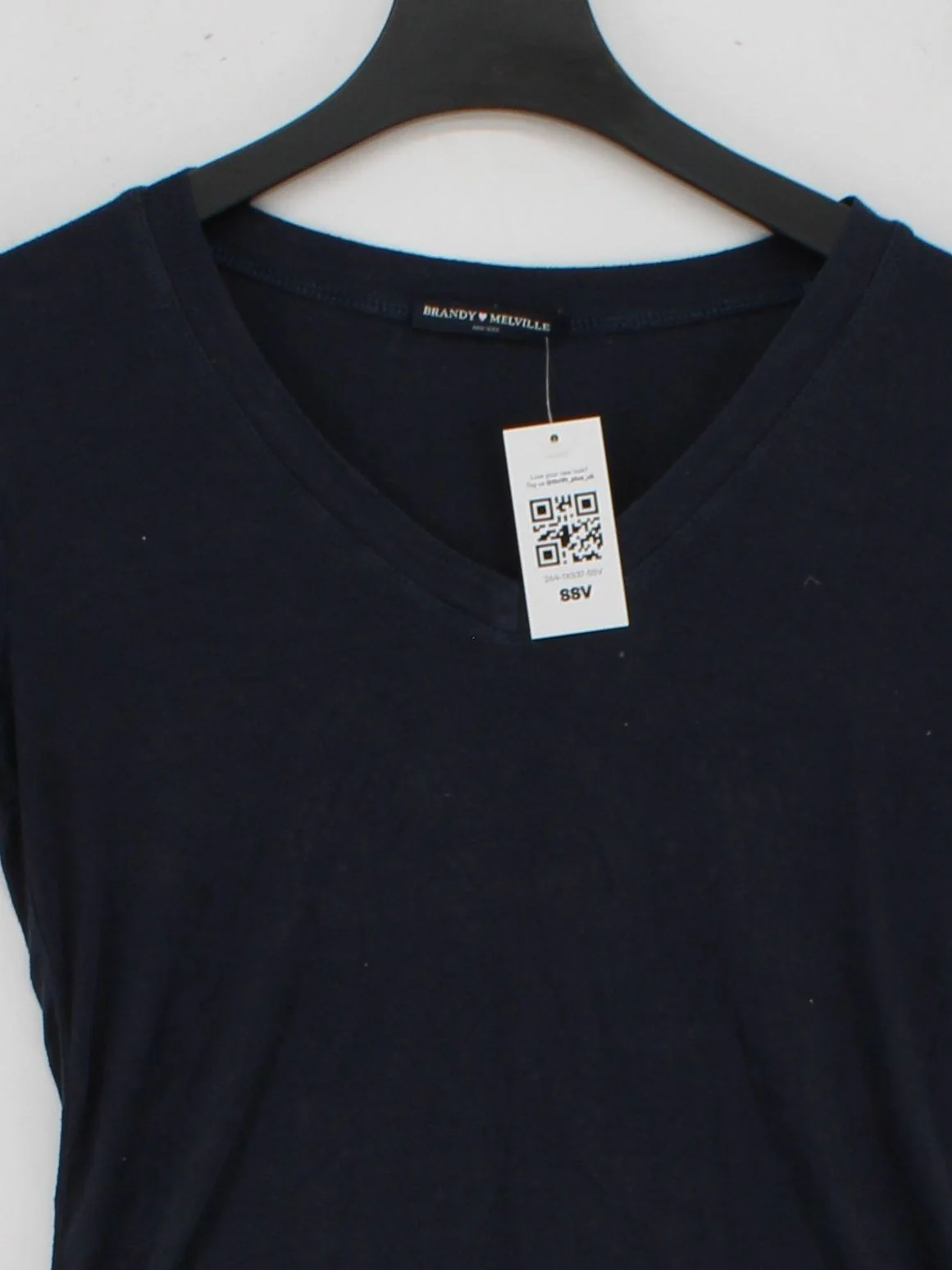 Brandy Melville Women's T-Shirt Blue Cotton with Lyocell Modal Basic - Image 3