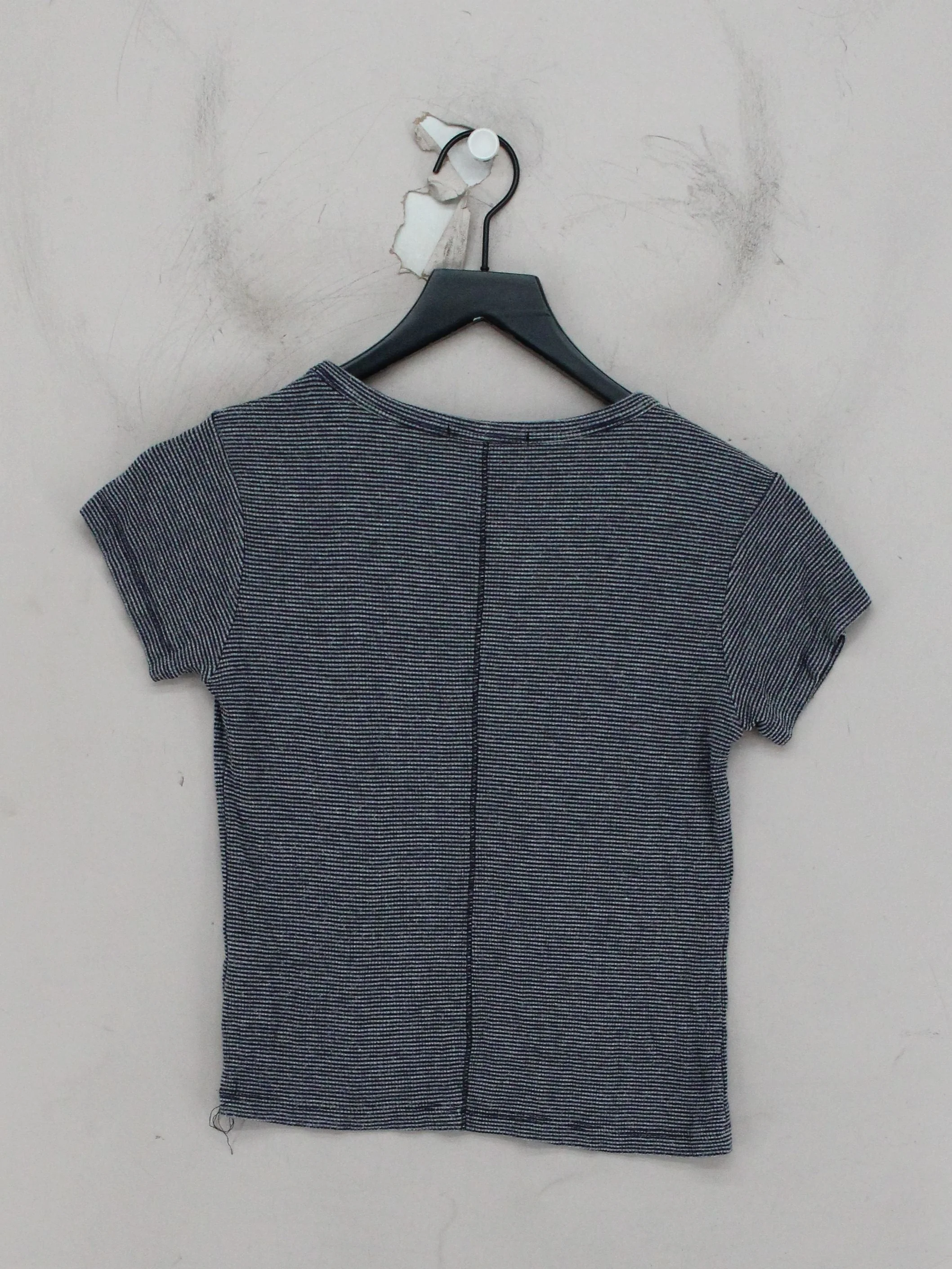 Brandy Melville Women's T-Shirt Blue Cotton with Viscose, Elastane Basic - Image 2