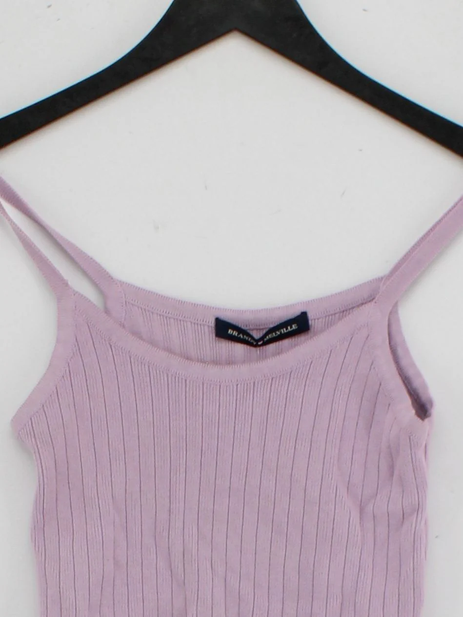 Brandy Melville Women's T-Shirt Purple 100% Cotton Camisole - Image 3