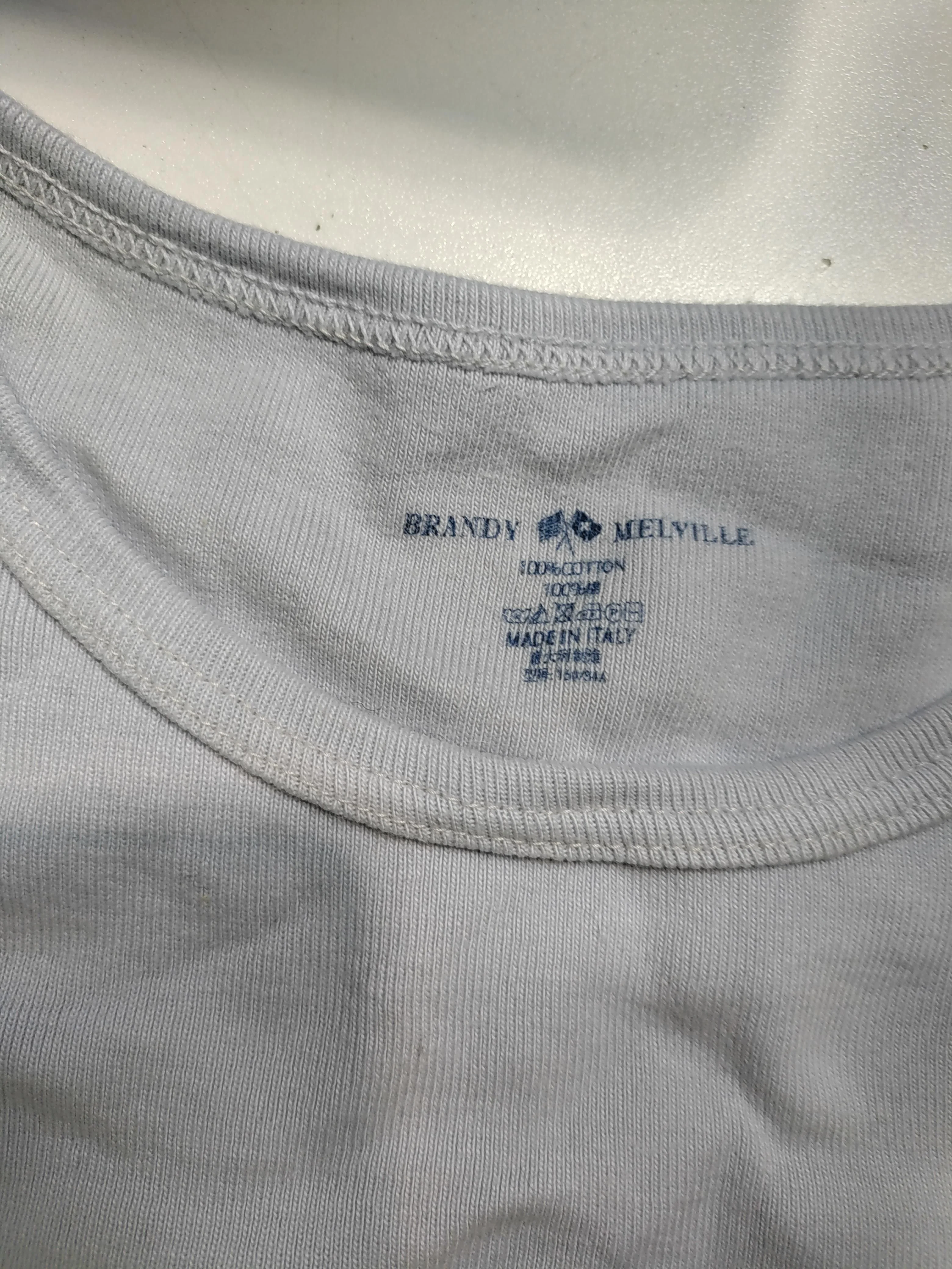 Brandy Melville Women's T-Shirt S Blue 100% Cotton Short Sleeve Round Neck Basic - Image 5