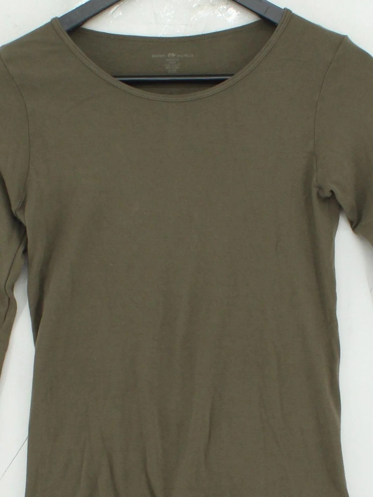Brandy Melville Women's T-Shirt XS Green 100% Cotton Basic - Image 3