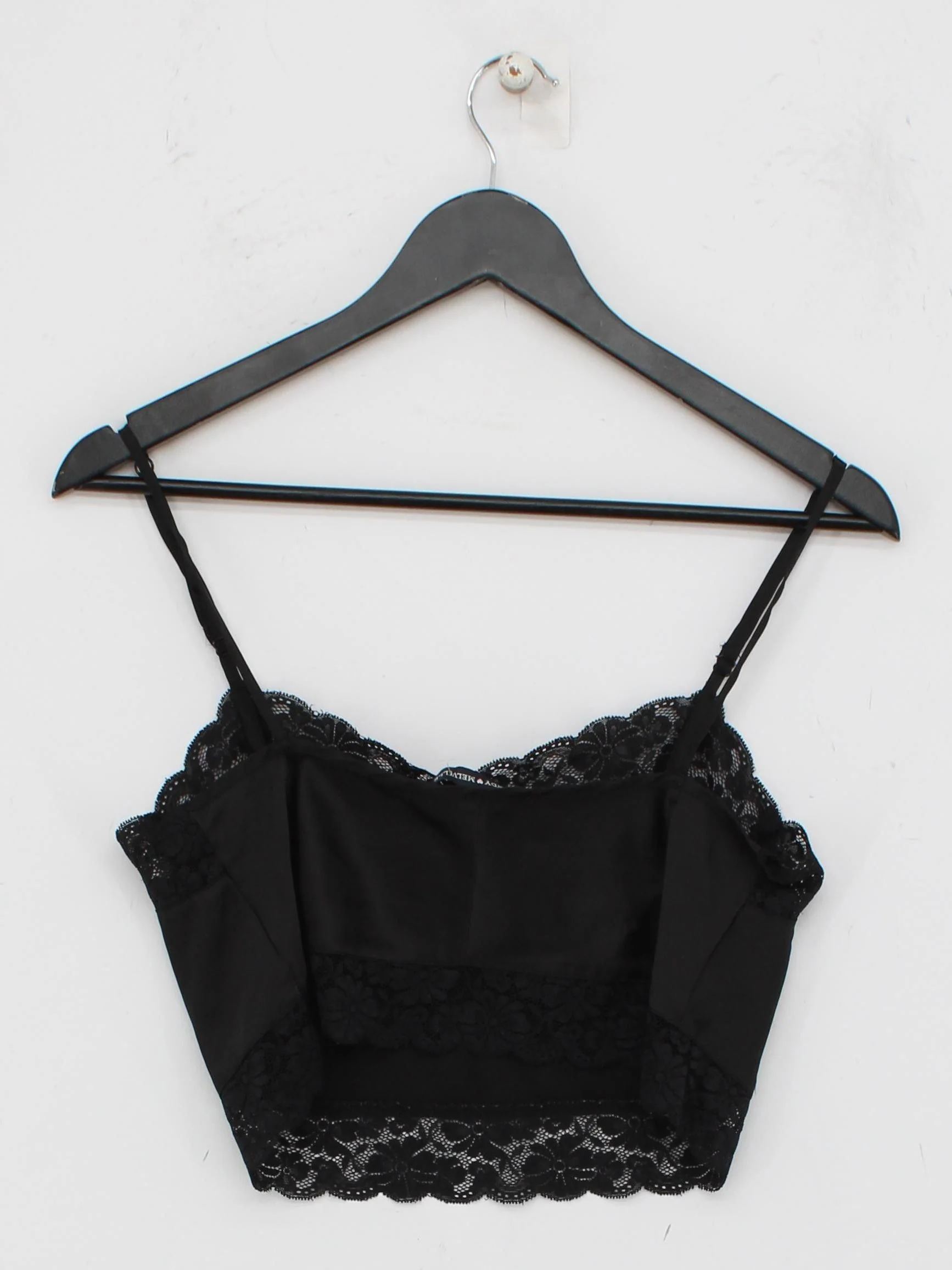 Brandy Melville Women's Top Black Polyester with Spandex Cropped - Image 2