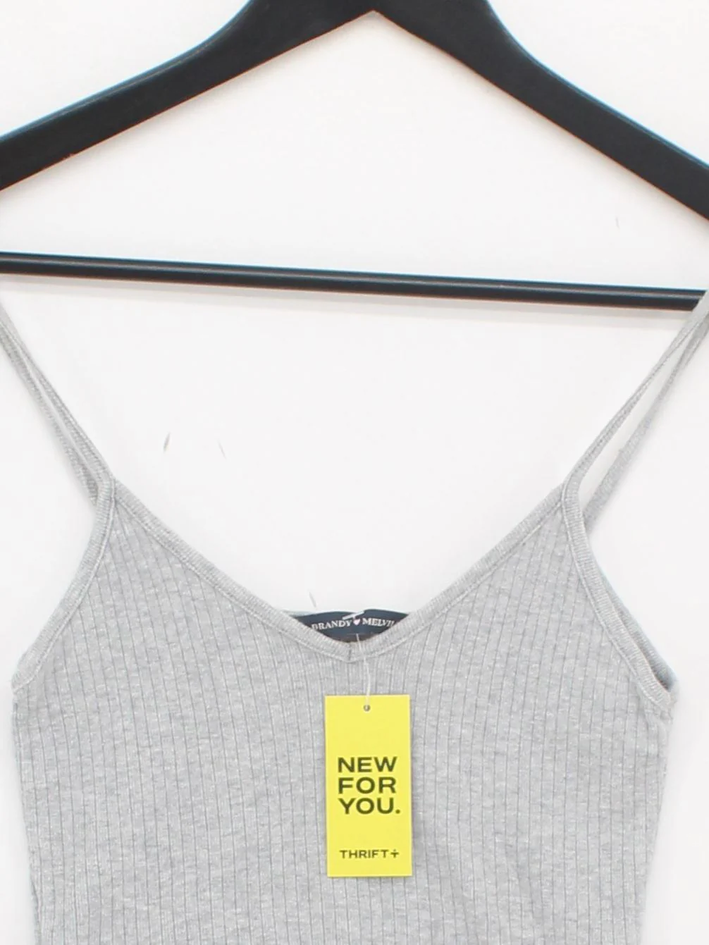 Brandy Melville Women's Top XS Grey 100% Other Sleeveless V-Neck Cropped - Image 3