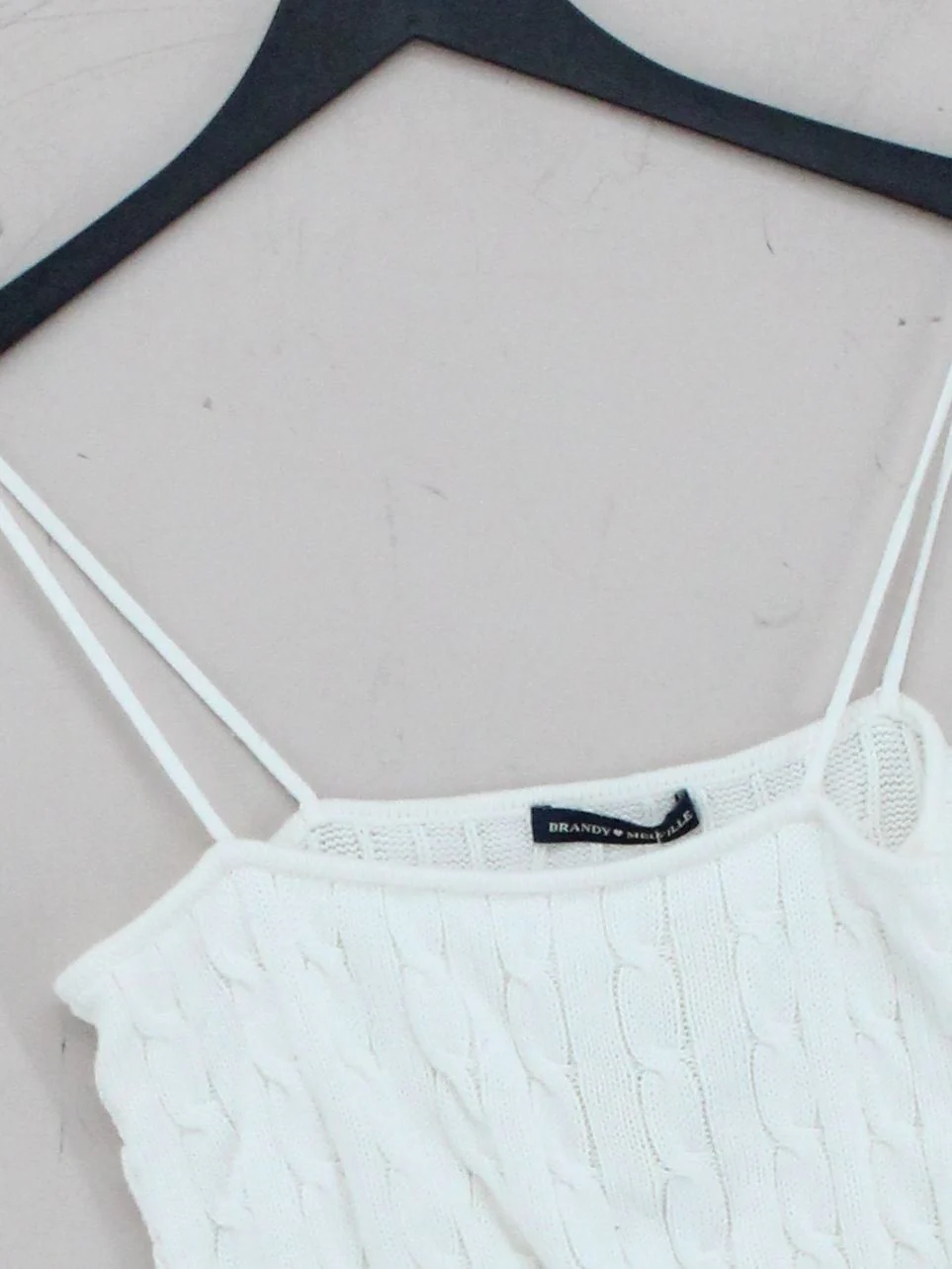 Brandy Melville Women's Top XS White 100% Cotton Sleeveless Square Neck Cropped - Image 3