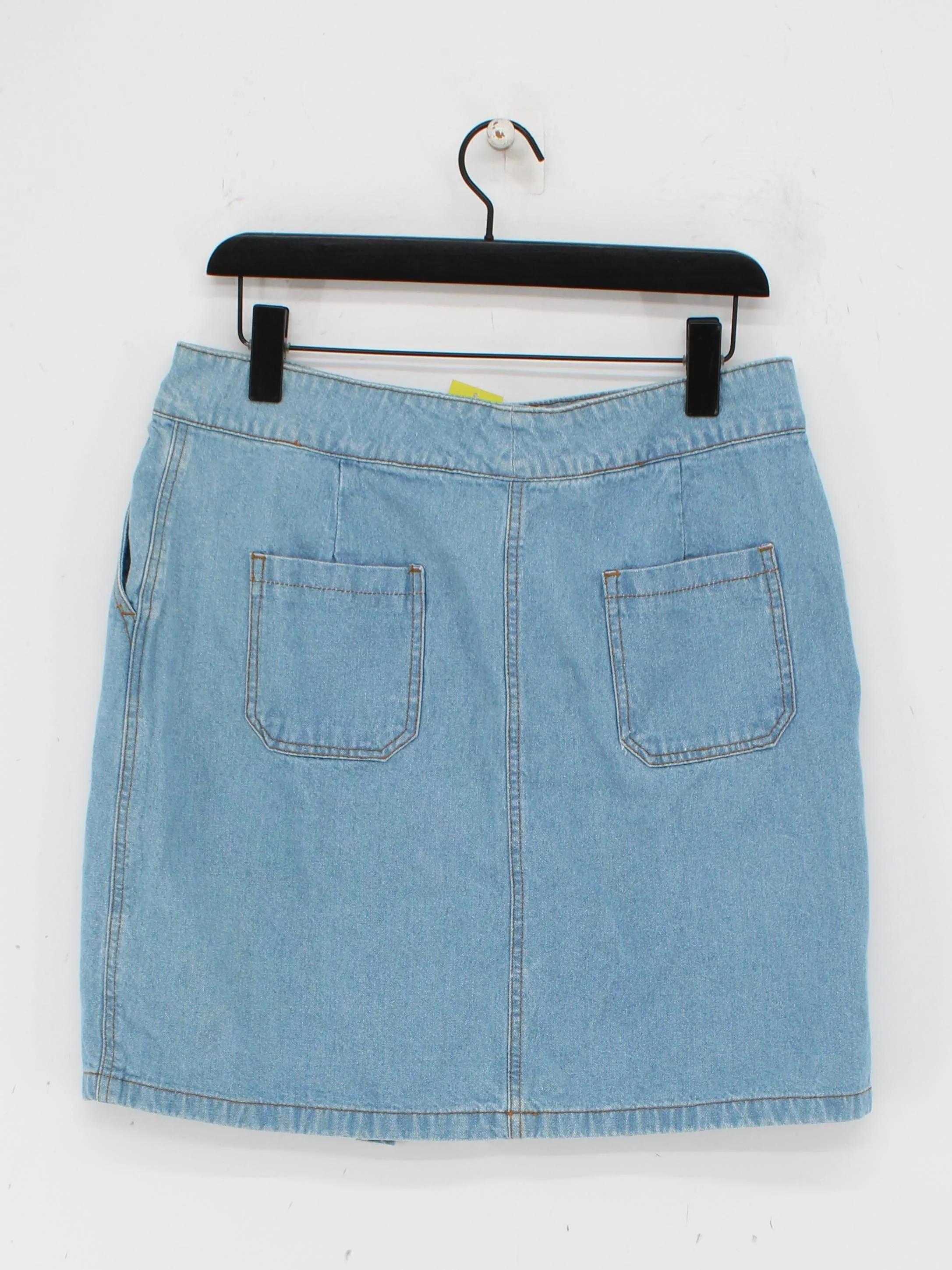 BROOKER Women's Mini Skirt UK 14 Blue 100% Cotton Short Mini - Image 2