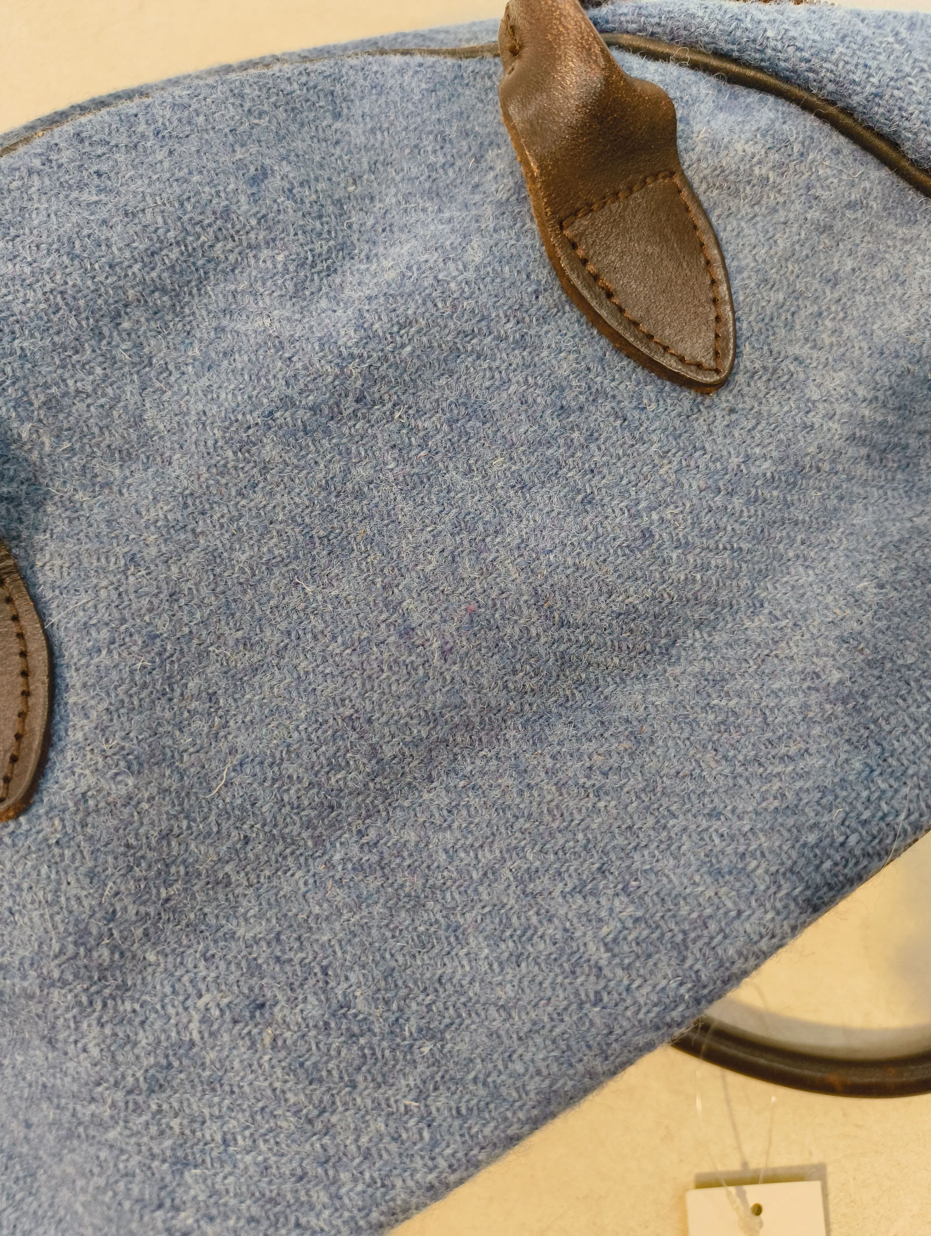 Brora Women's Bag Blue Wool with Leather Shoulder Bag - Image 5