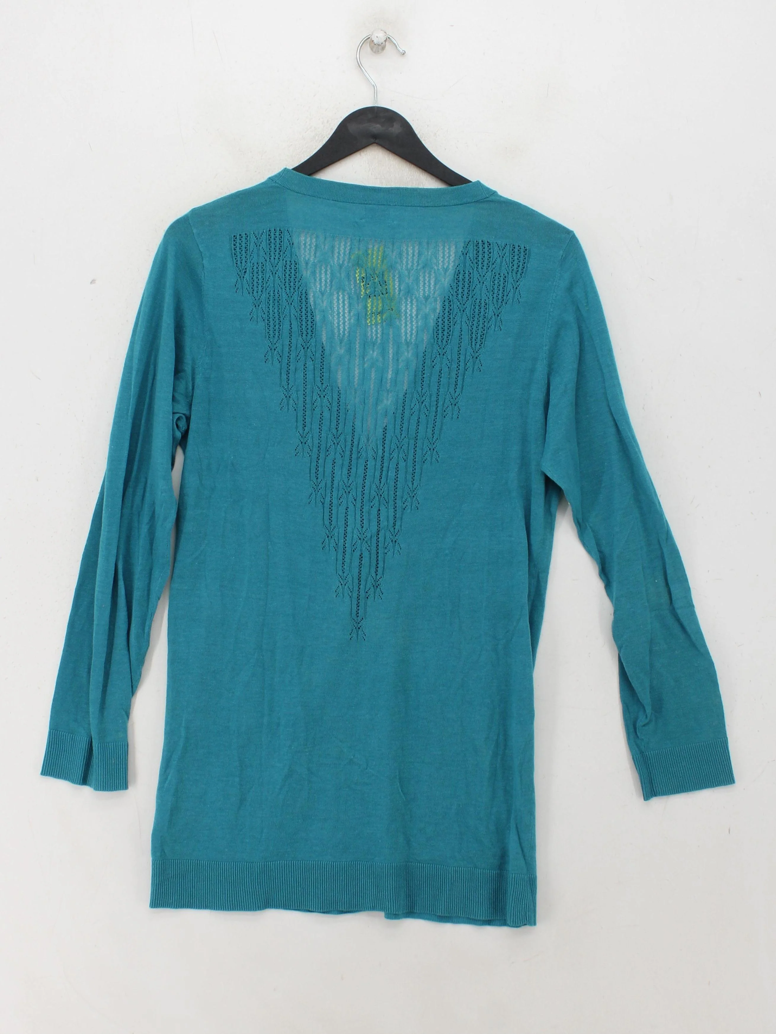 Brora Women's Cardigan UK 12 Green Linen with Cotton V-Neck Cardigan - Image 2