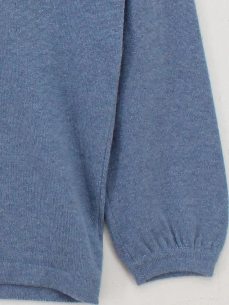 Brora Women's Jumper UK 10 Blue 100% Cashmere V-Neck Pullover - Image 4