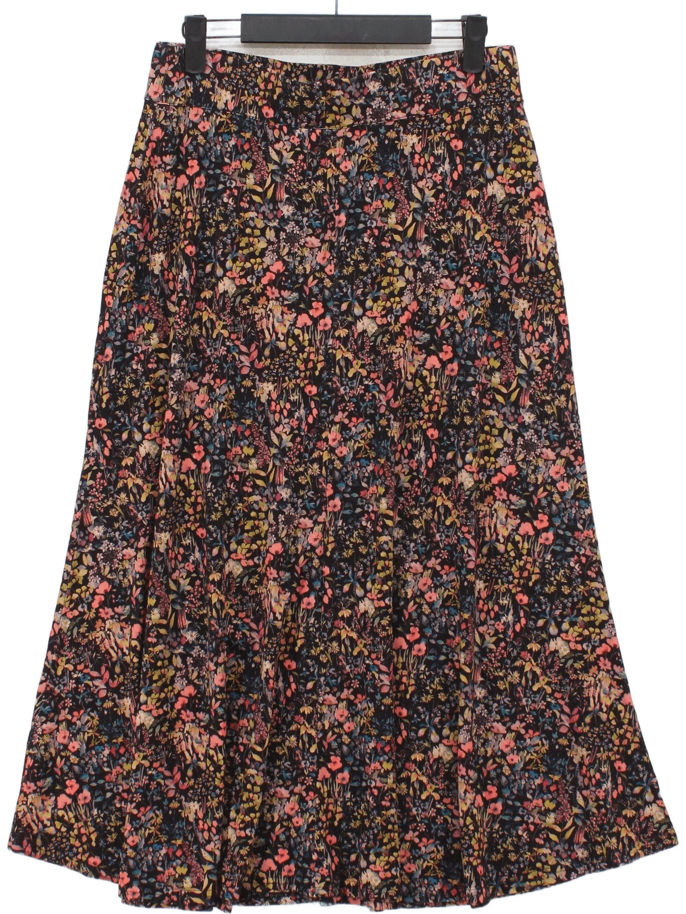 Brora Women's Midi Skirt UK 12 Multi Floral Viscose with Elastane Midi A-Line
