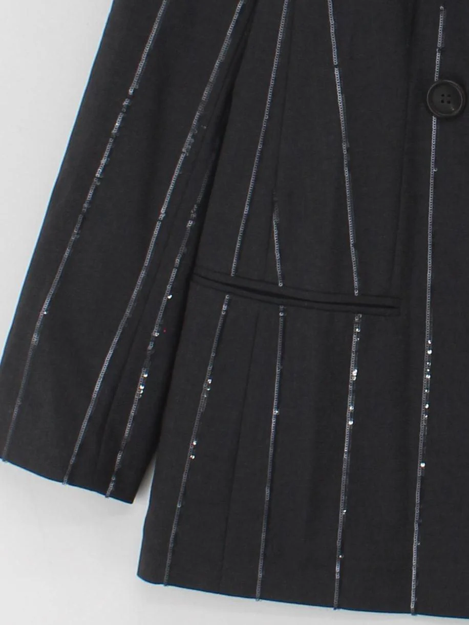 Brunello Cucinelli Women's Blazer UK 14 Black Wool - Image 4