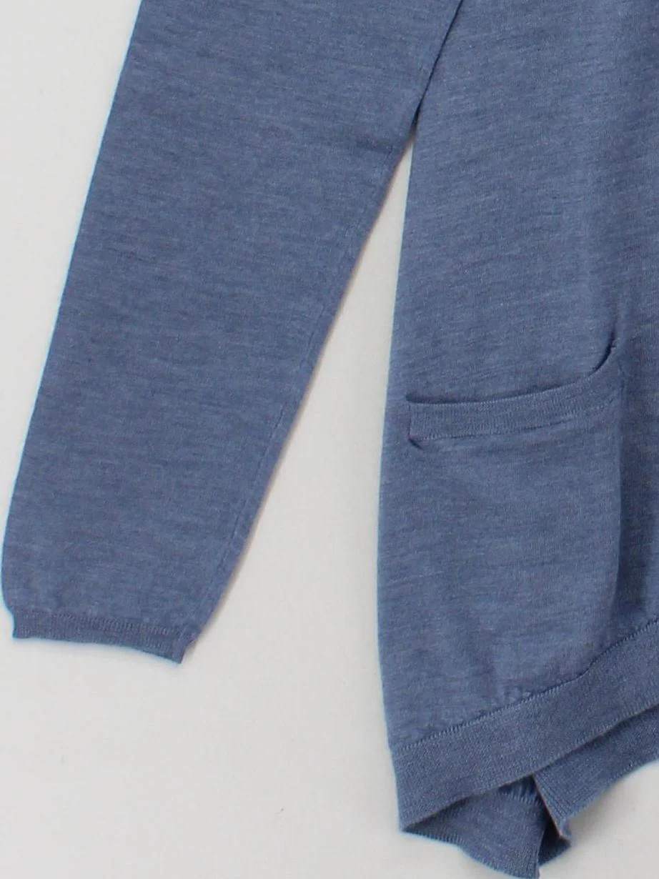 Brunello Cucinelli Women's Cardigan XL Blue Cashmere with Silk V-Neck Cardigan - Image 4