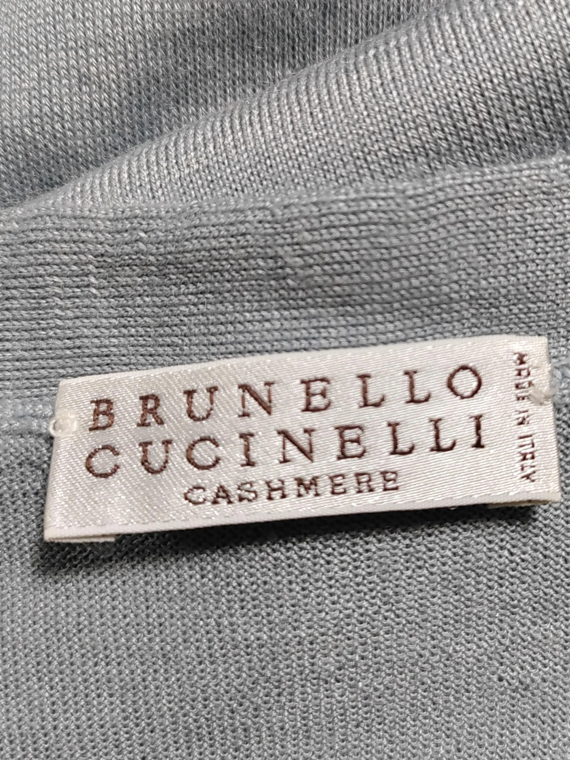 Brunello Cucinelli Women's Jumper XL Blue Cashmere with Silk V-Neck Pullover - Image 5