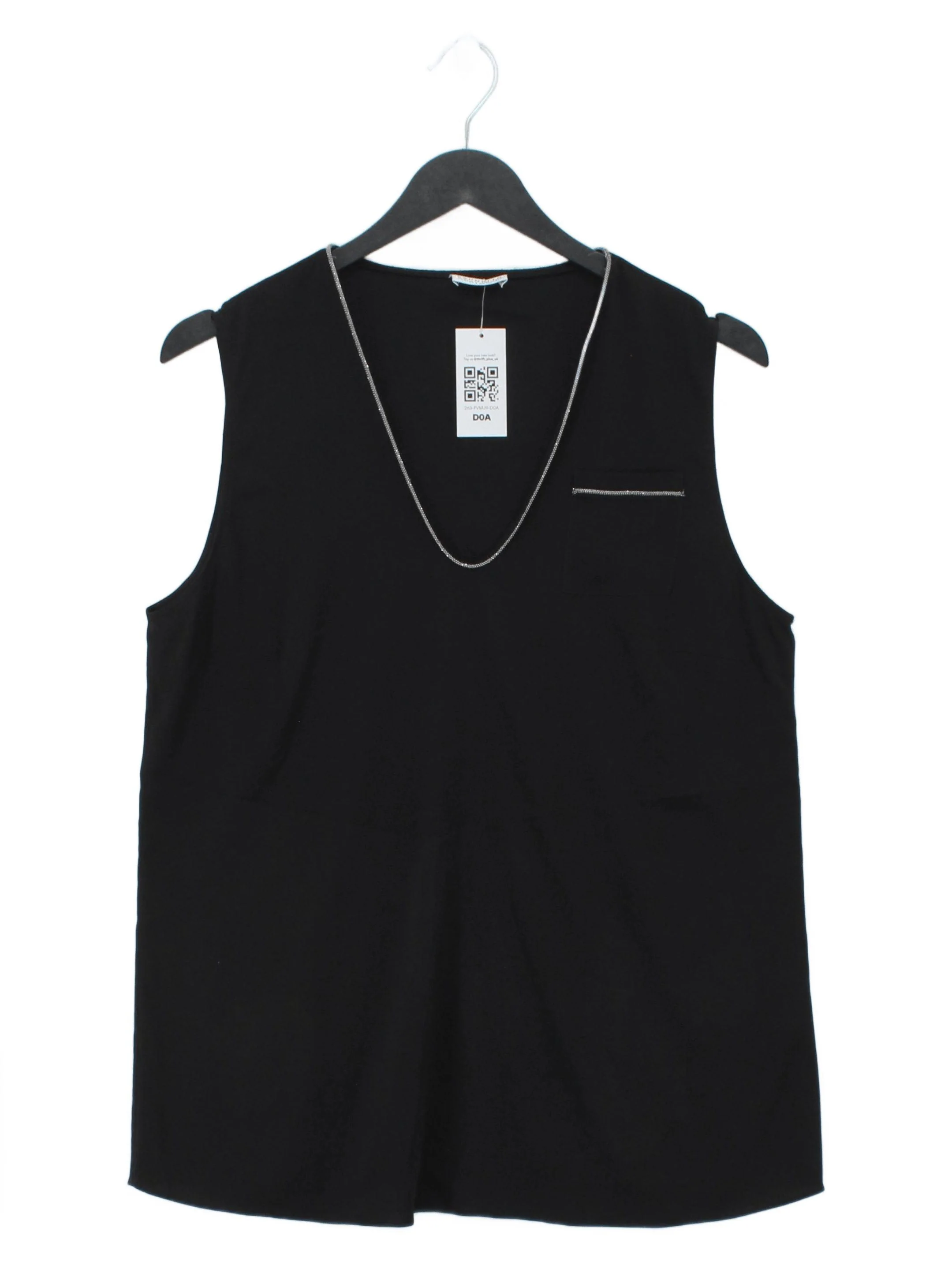 Brunello Cucinelli Women's Top L Black Silk with Elastane Basic
