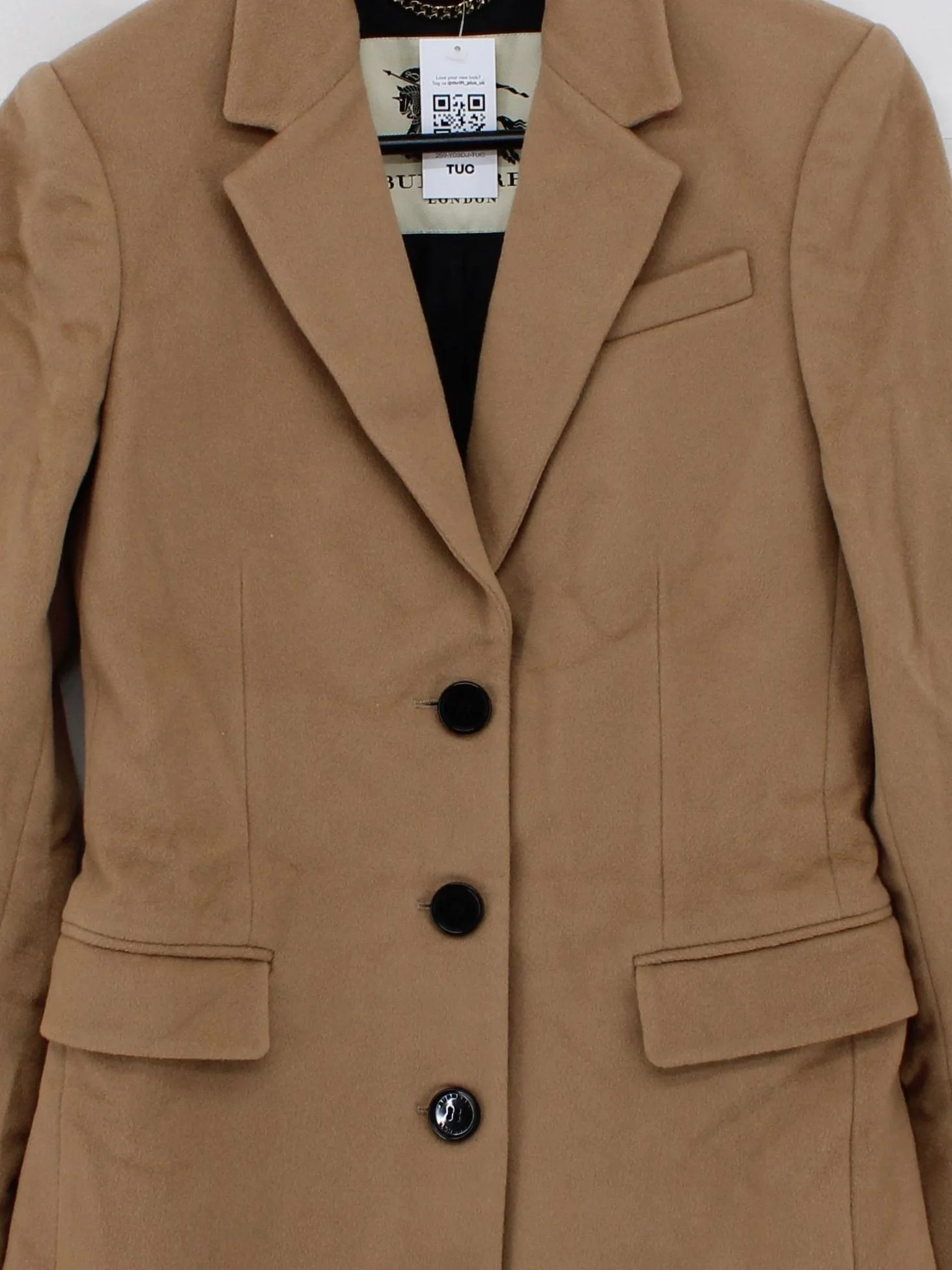 Burberry Women's Coat UK 6 Tan Wool with Cashmere Overcoat - Image 3