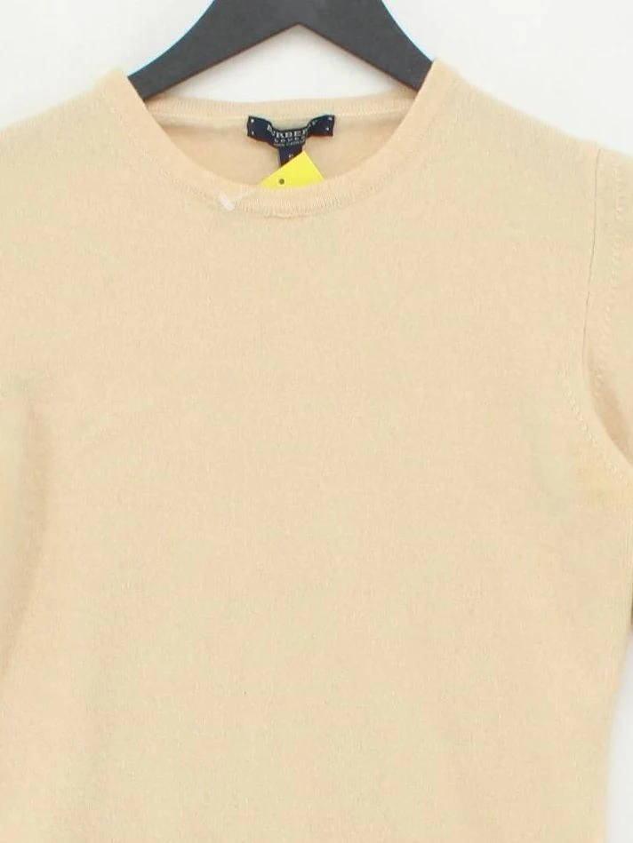 Burberry Women's Jumper S Cream 100% Cashmere Crew Neck Pullover - Image 3