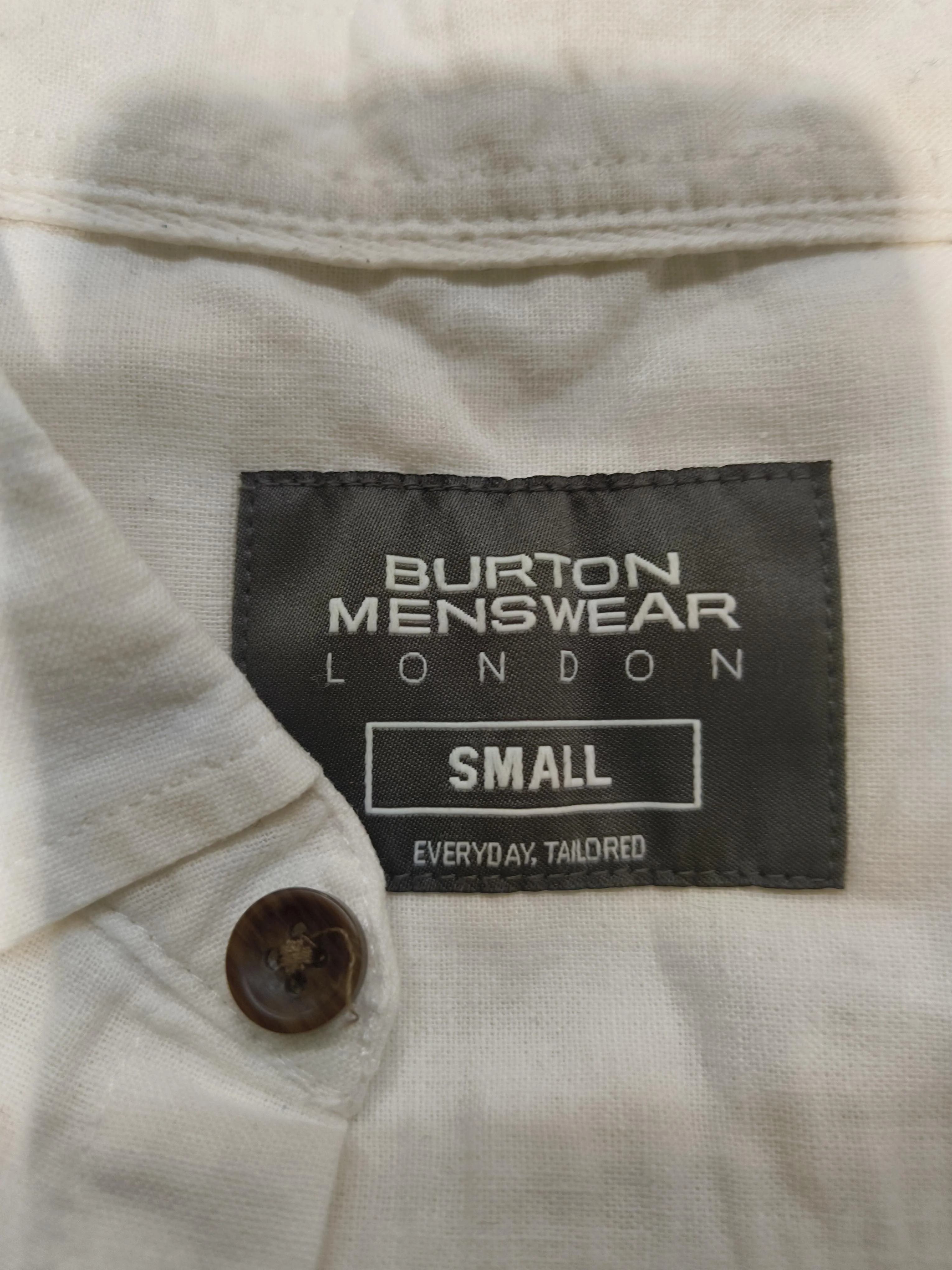 Burton Men's Shirt S White Linen with Cotton Basic - Image 5