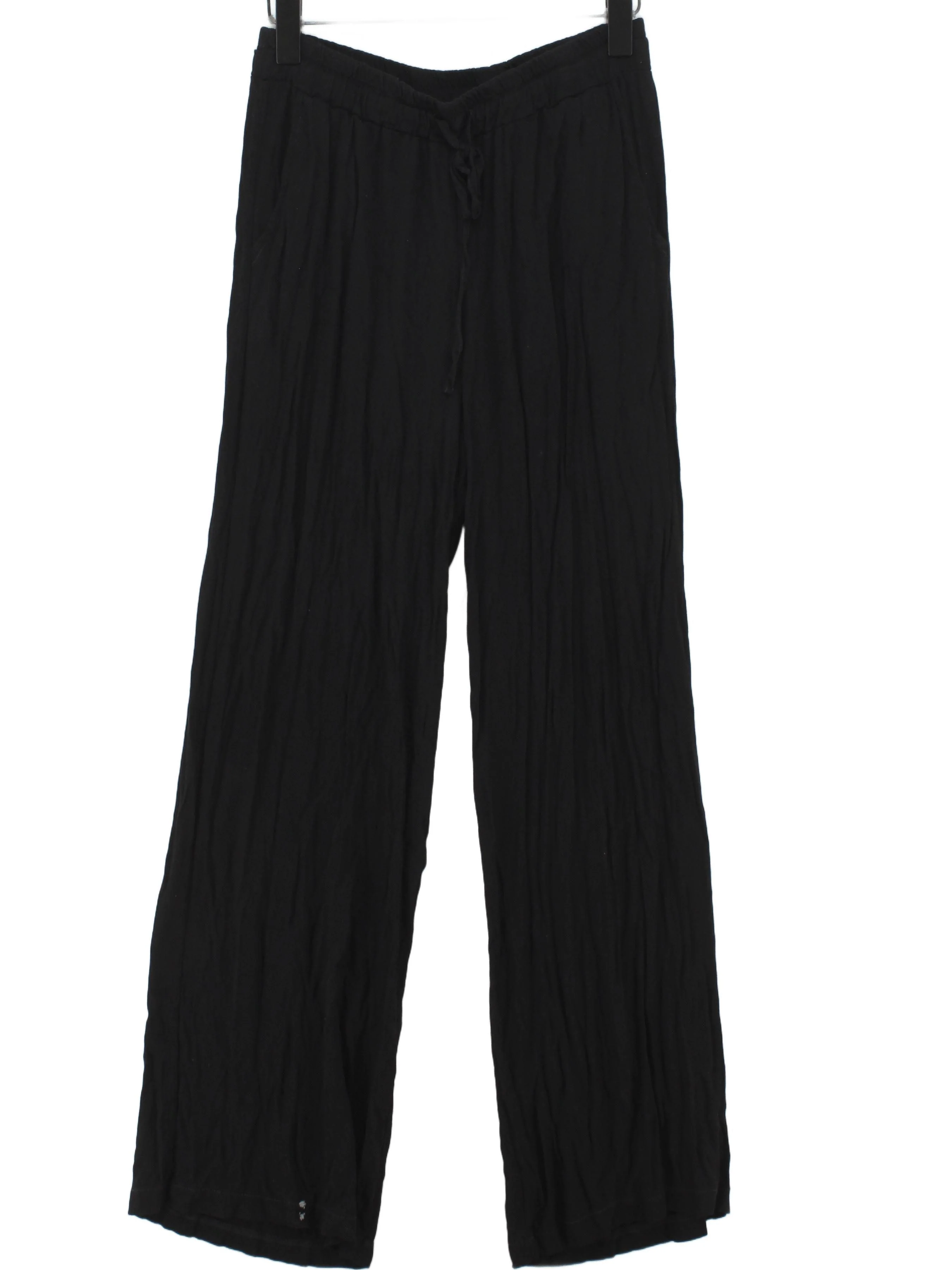 Busby & Fox Women's Trousers M Black 100% Viscose Wide-Leg Sweatpants