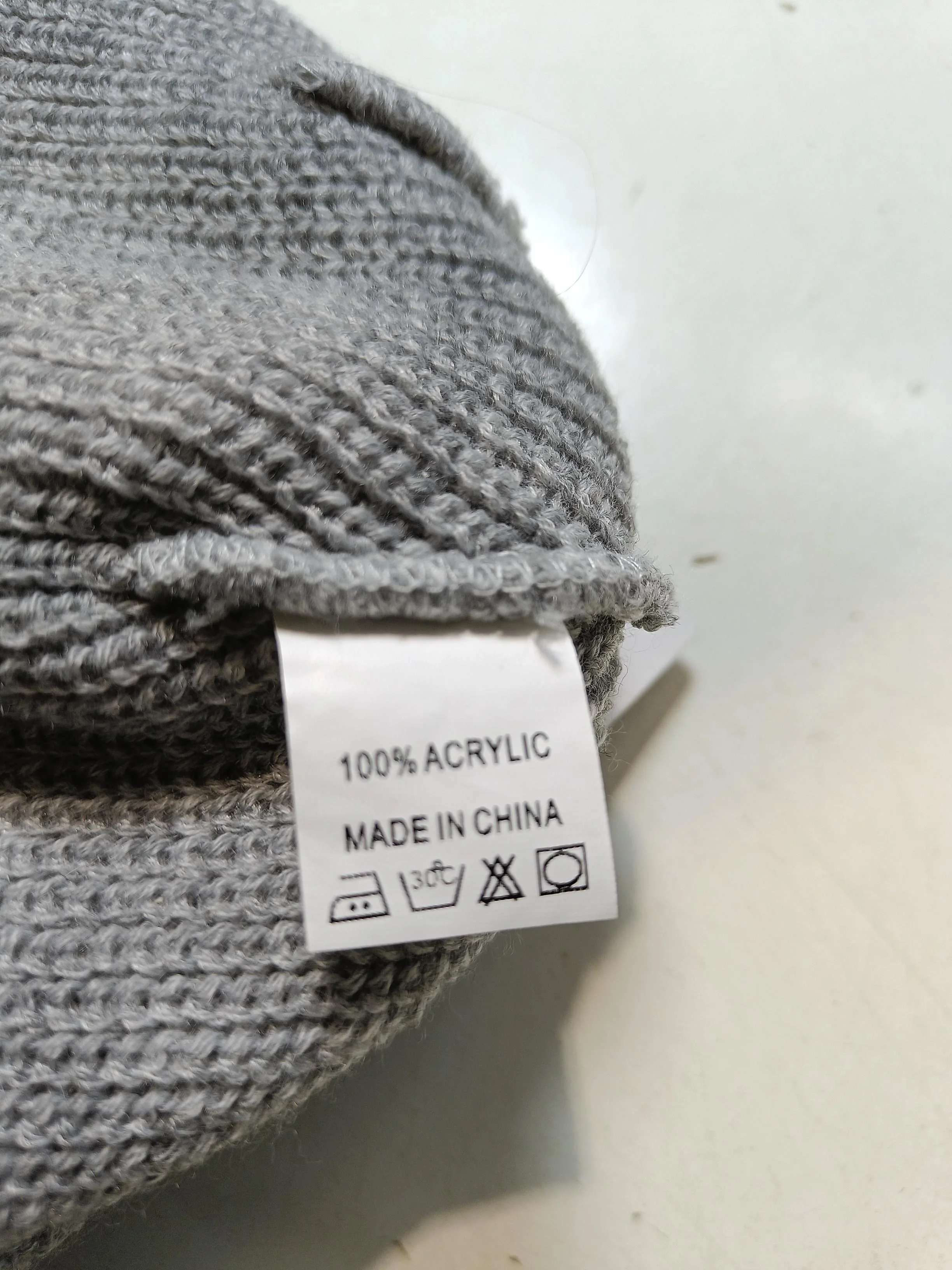 ButterGoods Men's Hat Grey 100% Acrylic Beanie - Image 6
