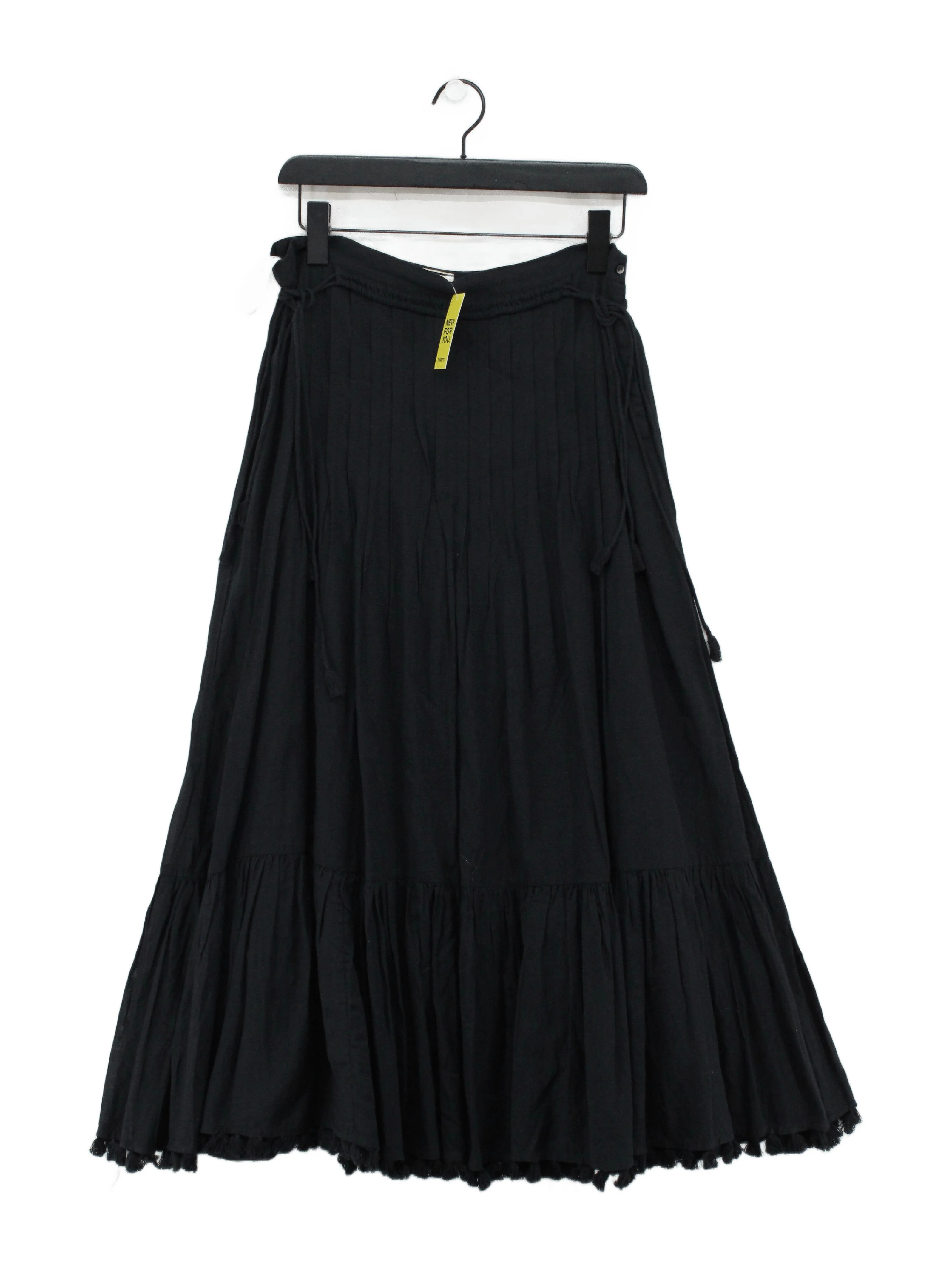 By Malene Birger Women's Maxi Skirt M Black Viscose with Cotton Long Maxi