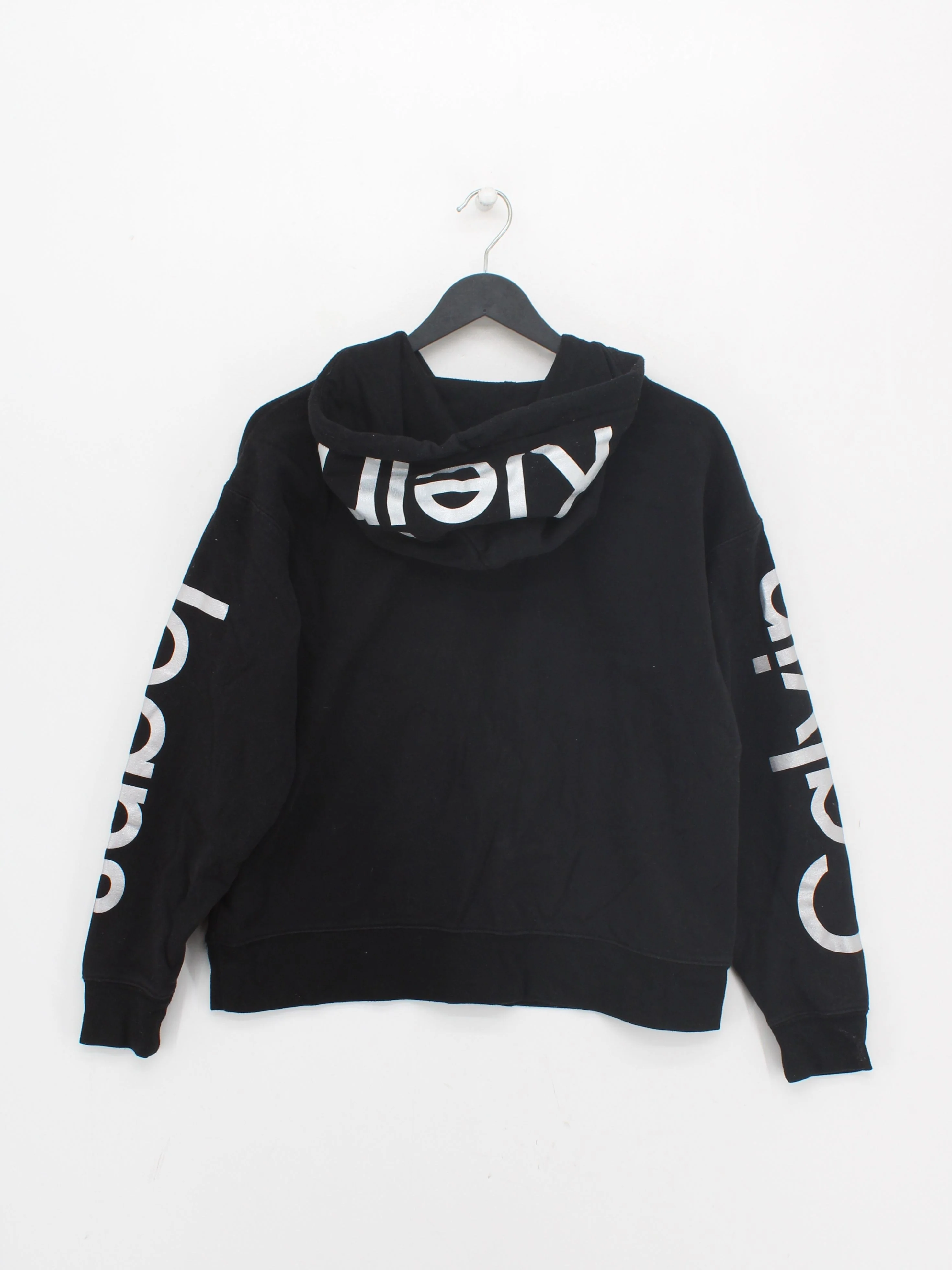 Calvin Klein Men's Hoodie M Black Graphic Cotton with Polyester Pullover - Image 2
