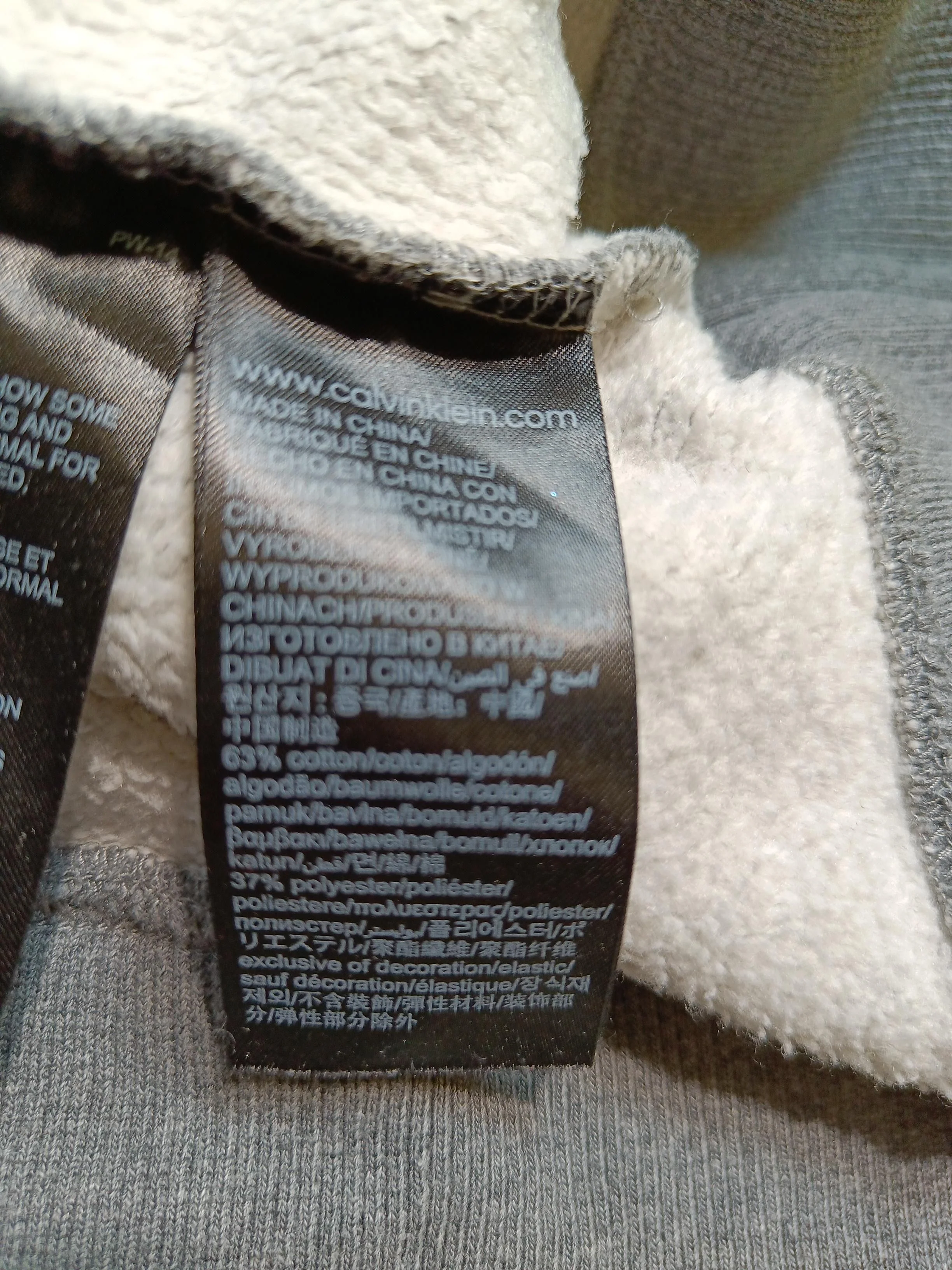 Calvin Klein Men's Hoodie M Grey Cotton with Polyester Pullover - Image 6