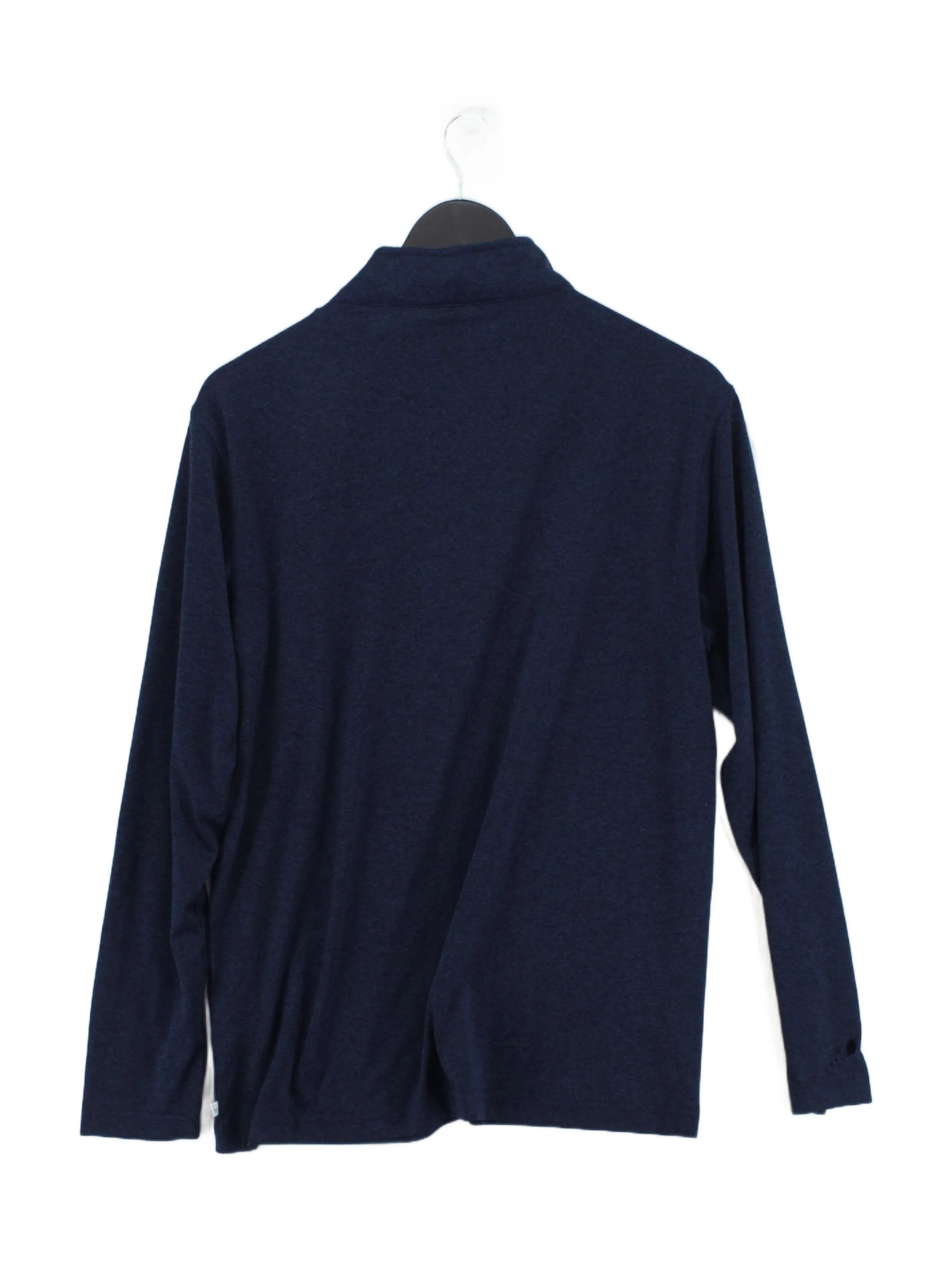 Calvin Klein Men's Jumper L Blue 100% Polyester High Neck Pullover