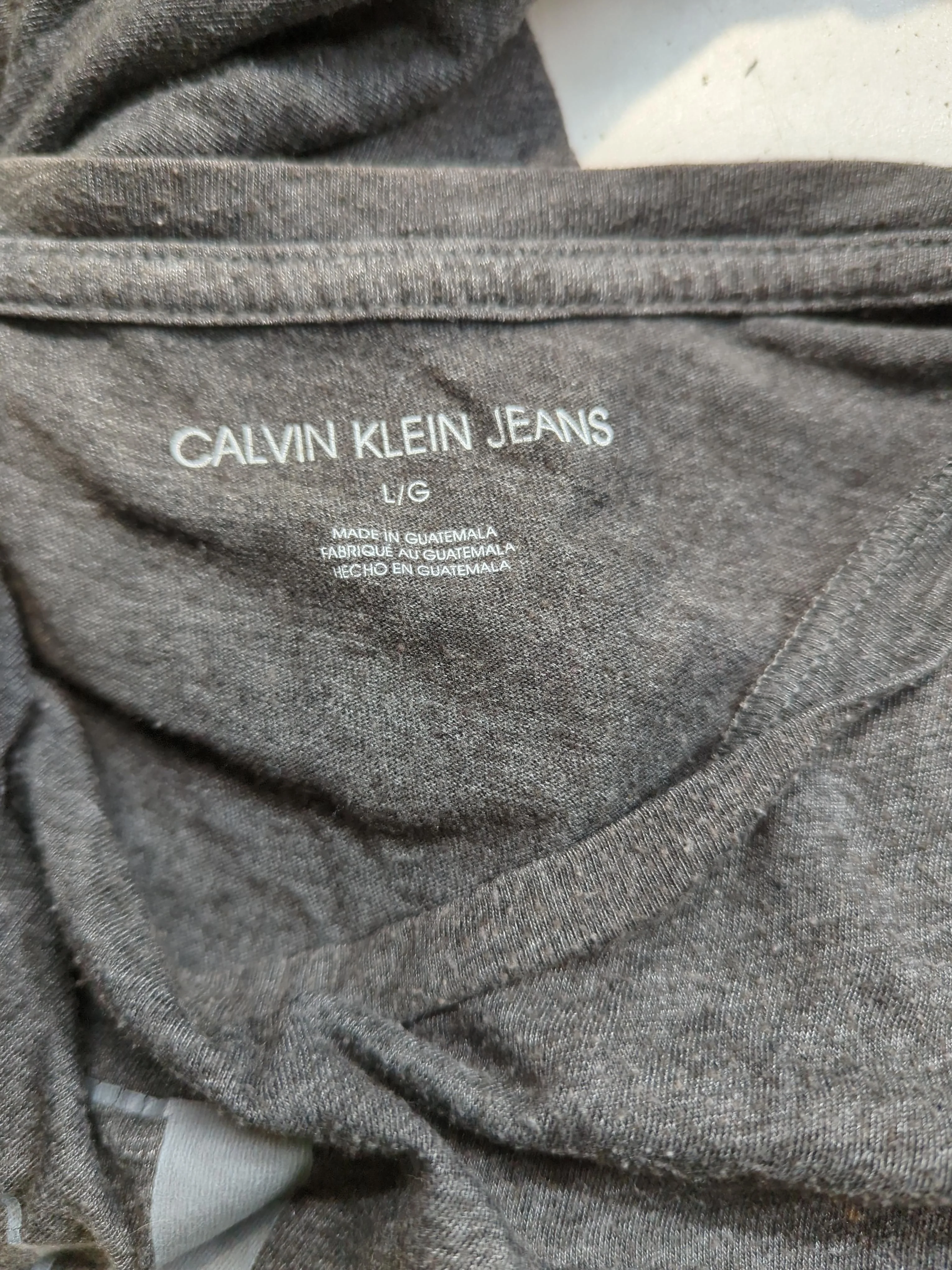 Calvin Klein Women's T-Shirt L Grey Polyester with Cotton, Rayon Basic - Image 7
