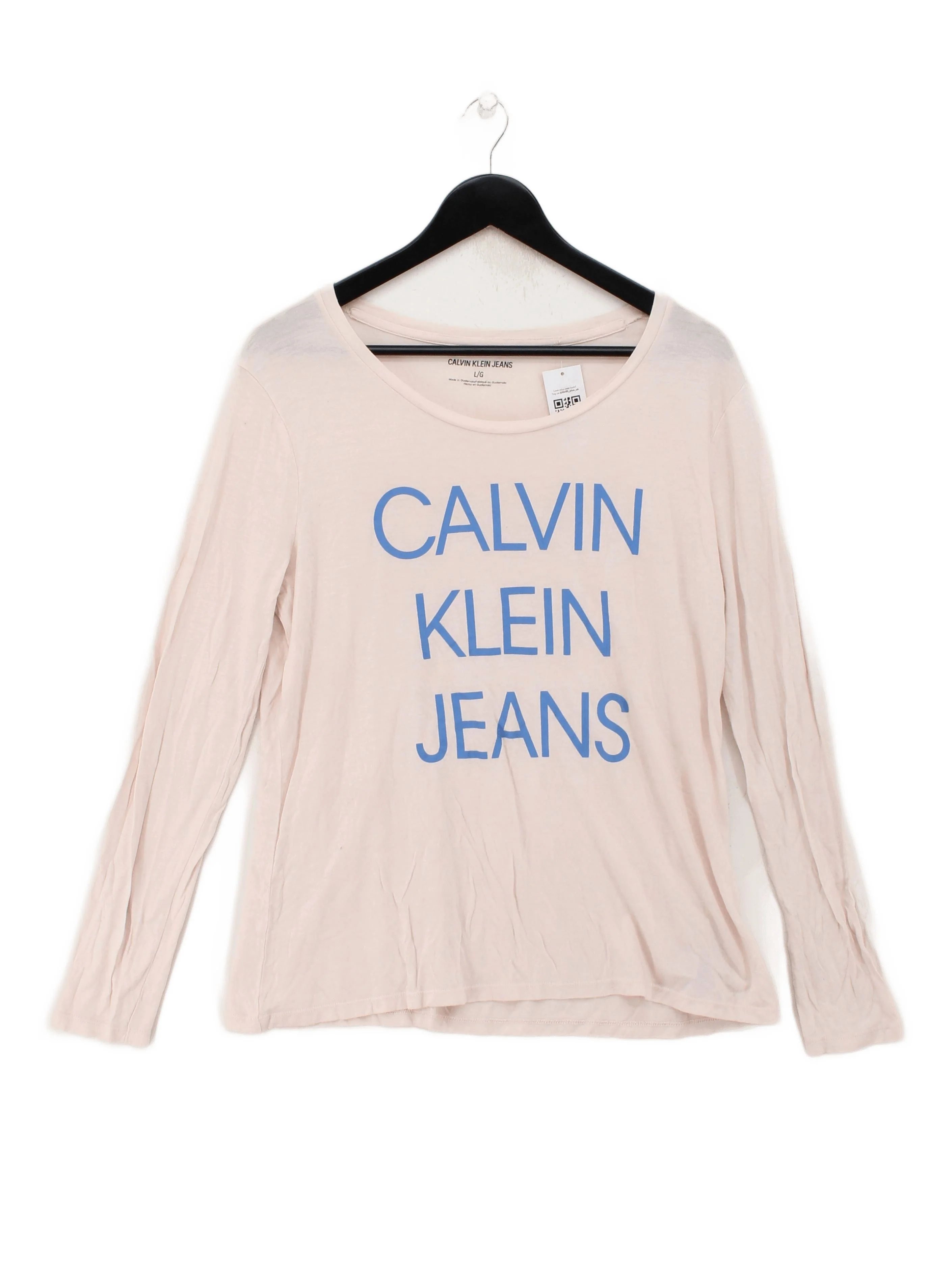 Calvin Klein Women's T-Shirt L Pink Viscose with Cotton Basic