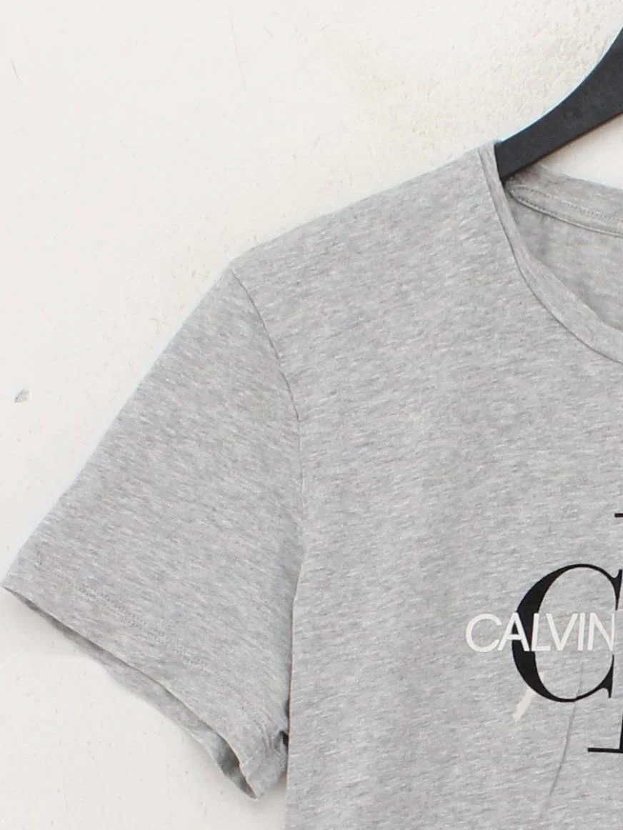Calvin Klein Women's T-Shirt M Grey 100% Other Basic - Image 4