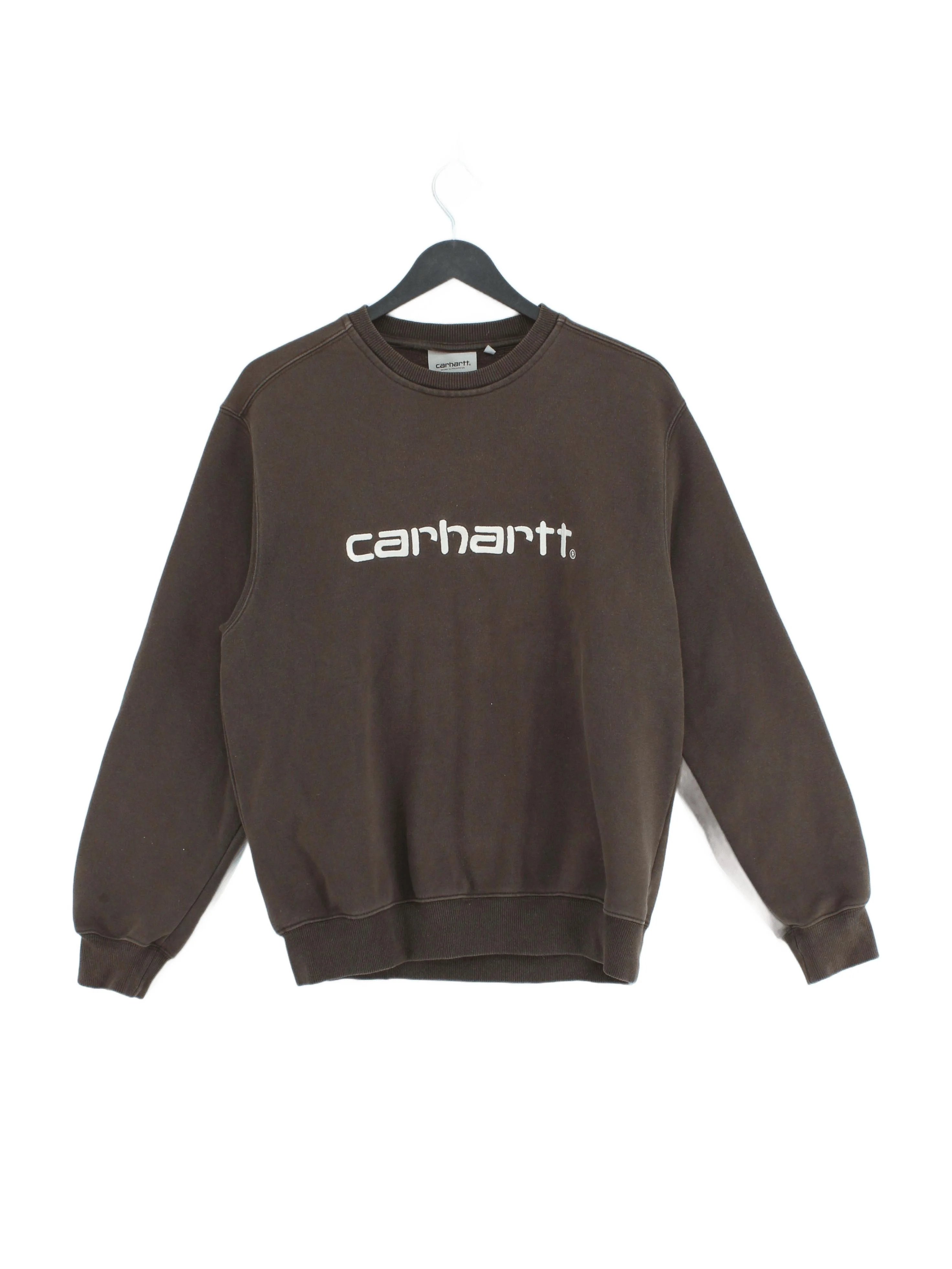 Carhartt Men's Hoodie S Brown Cotton with Polyester Pullover