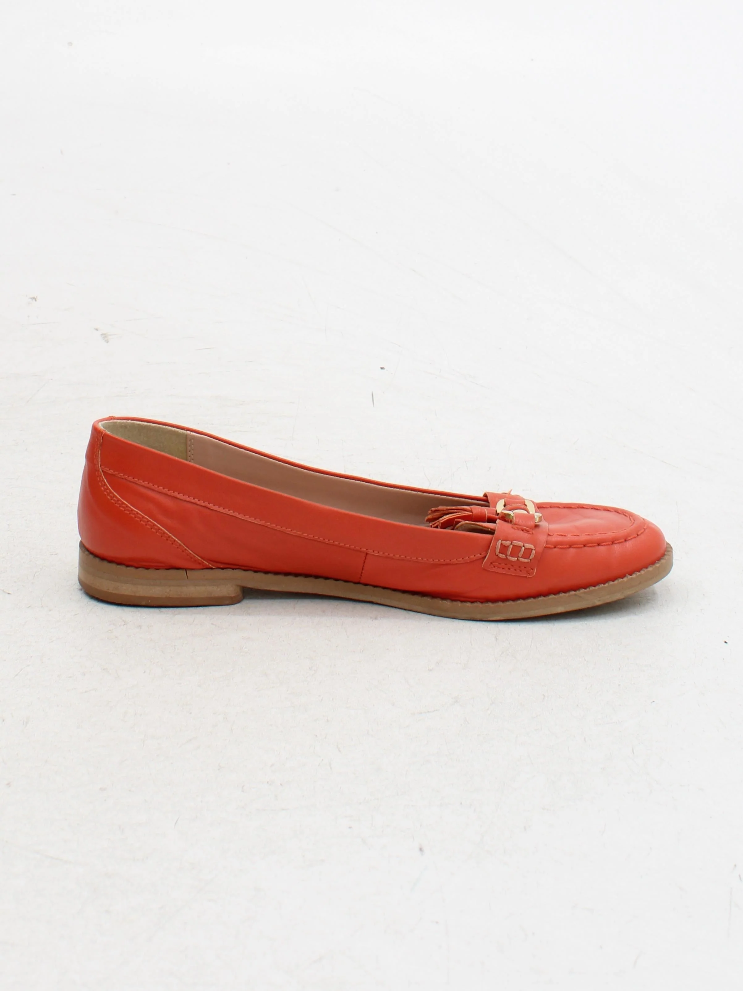 Carvela Women's Flat Shoes UK 5 Orange 100% Leather Loafer - Image 5