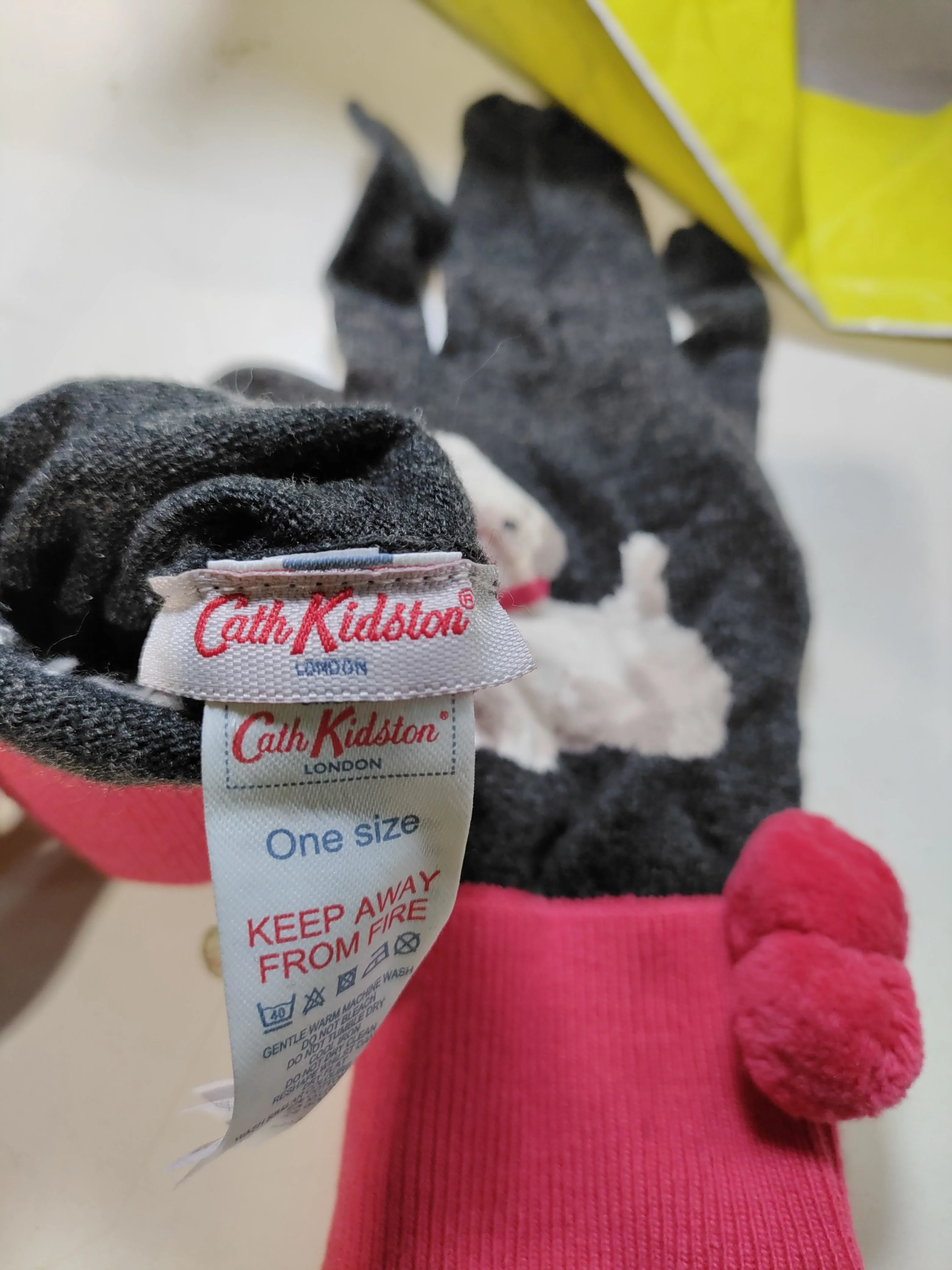Cath Kidston Women's Gloves Grey Animal Print Cotton with Nylon, Wool Glove - Image 5