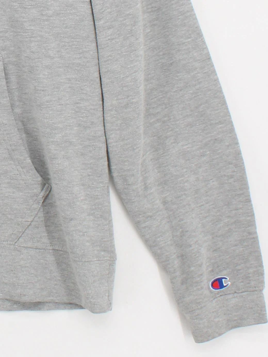 Champion Men's Hoodie L Grey Graphic Cotton with Polyester Pullover - Image 4