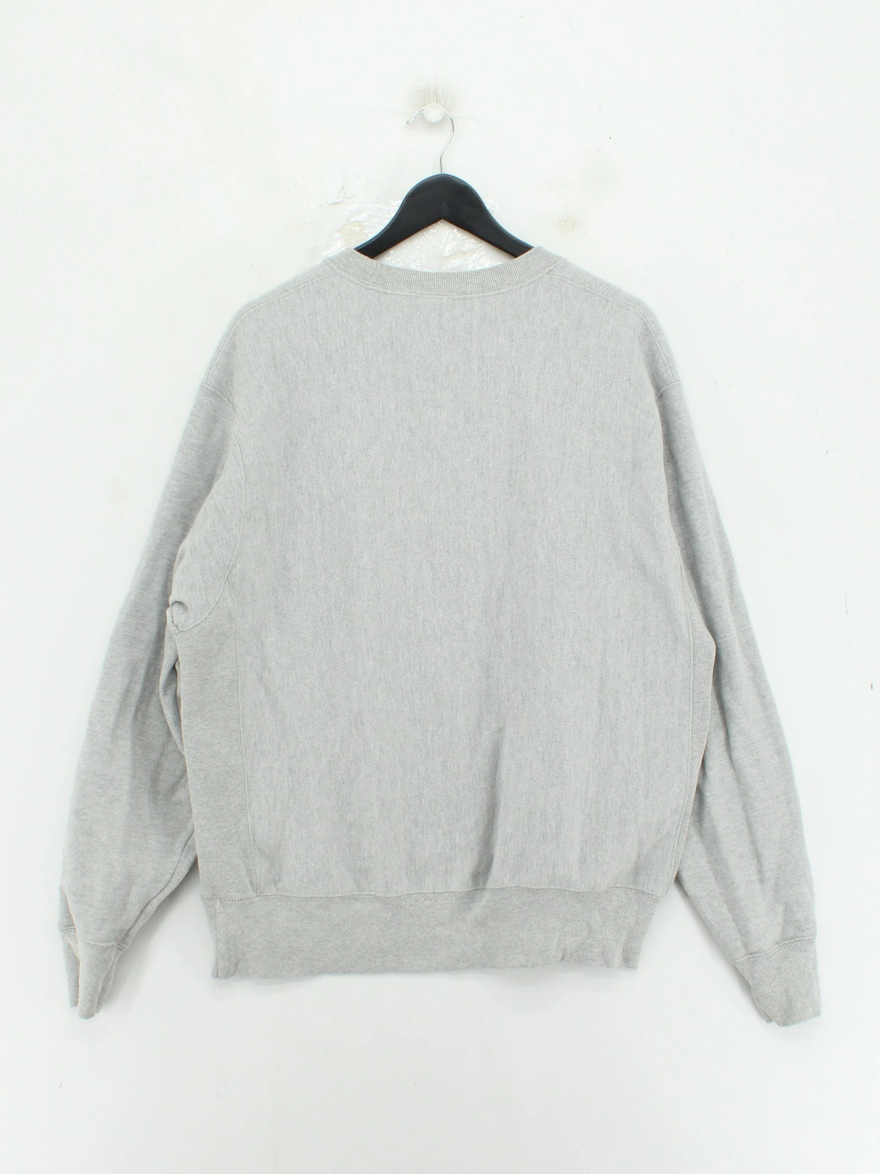Champion Men's Hoodie L Grey Graphic Cotton with Polyester Pullover - Image 2