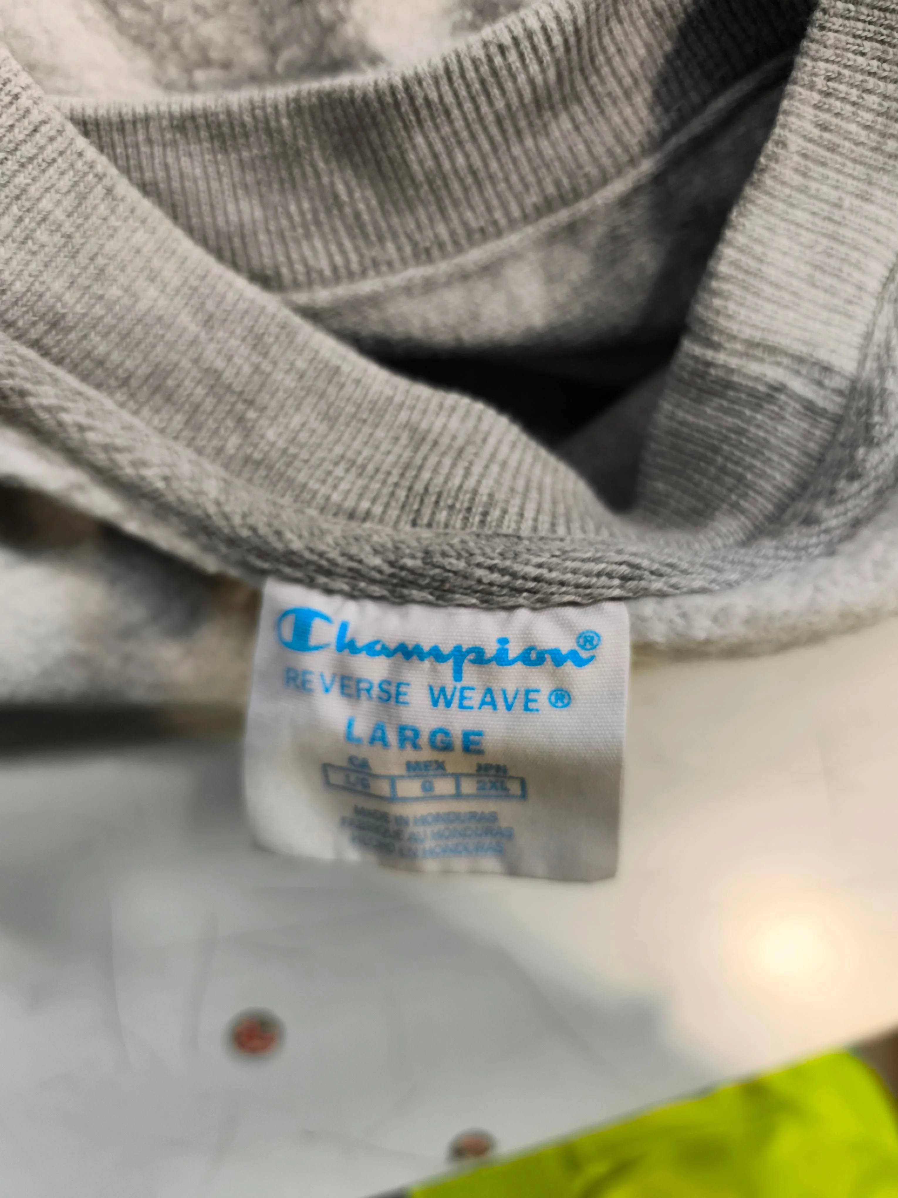 Champion Men's Hoodie L Grey Graphic Cotton with Polyester Pullover - Image 5