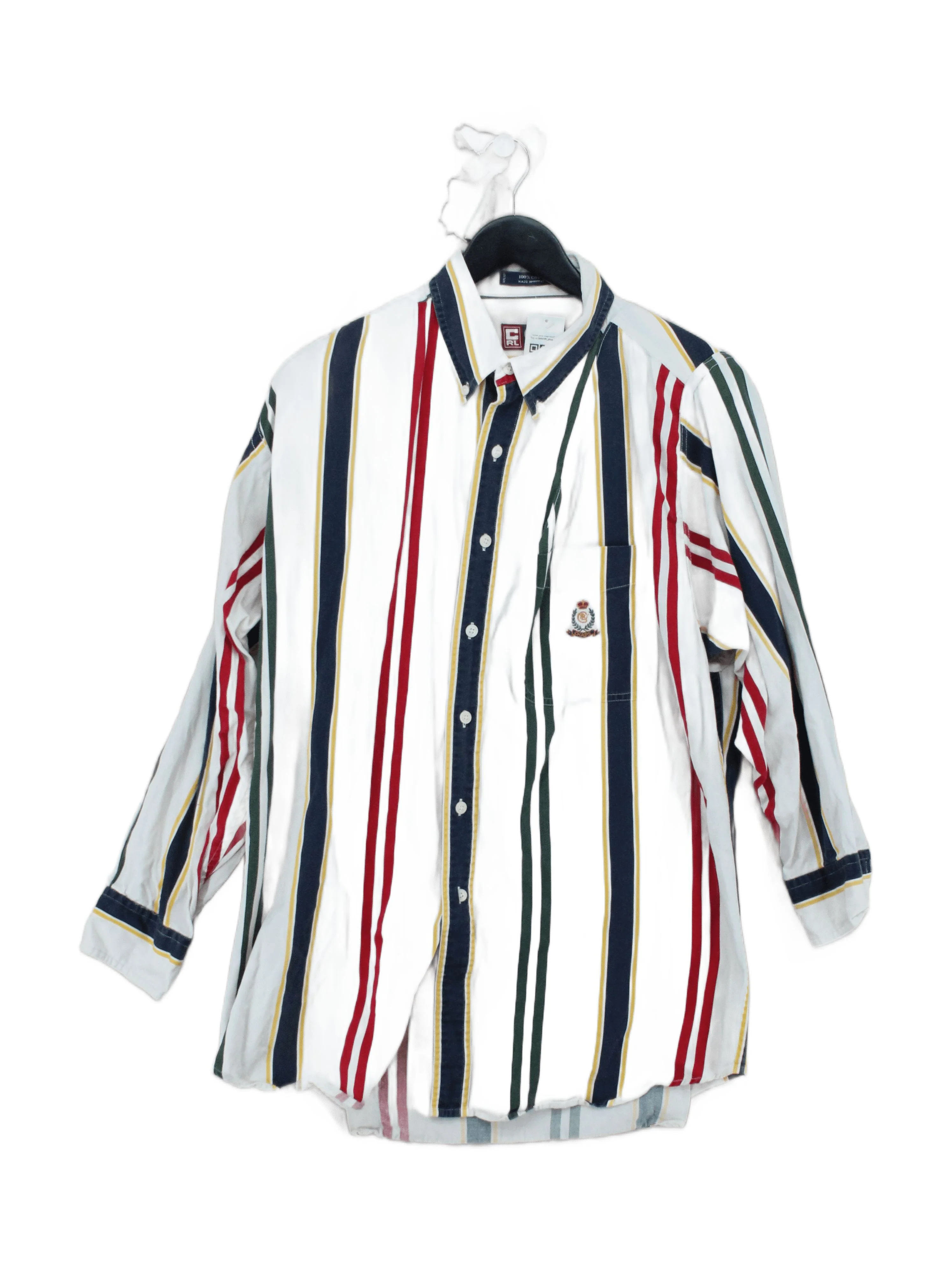 Chaps Ralph Lauren Men's Shirt L Multi Striped 100% Cotton Basic