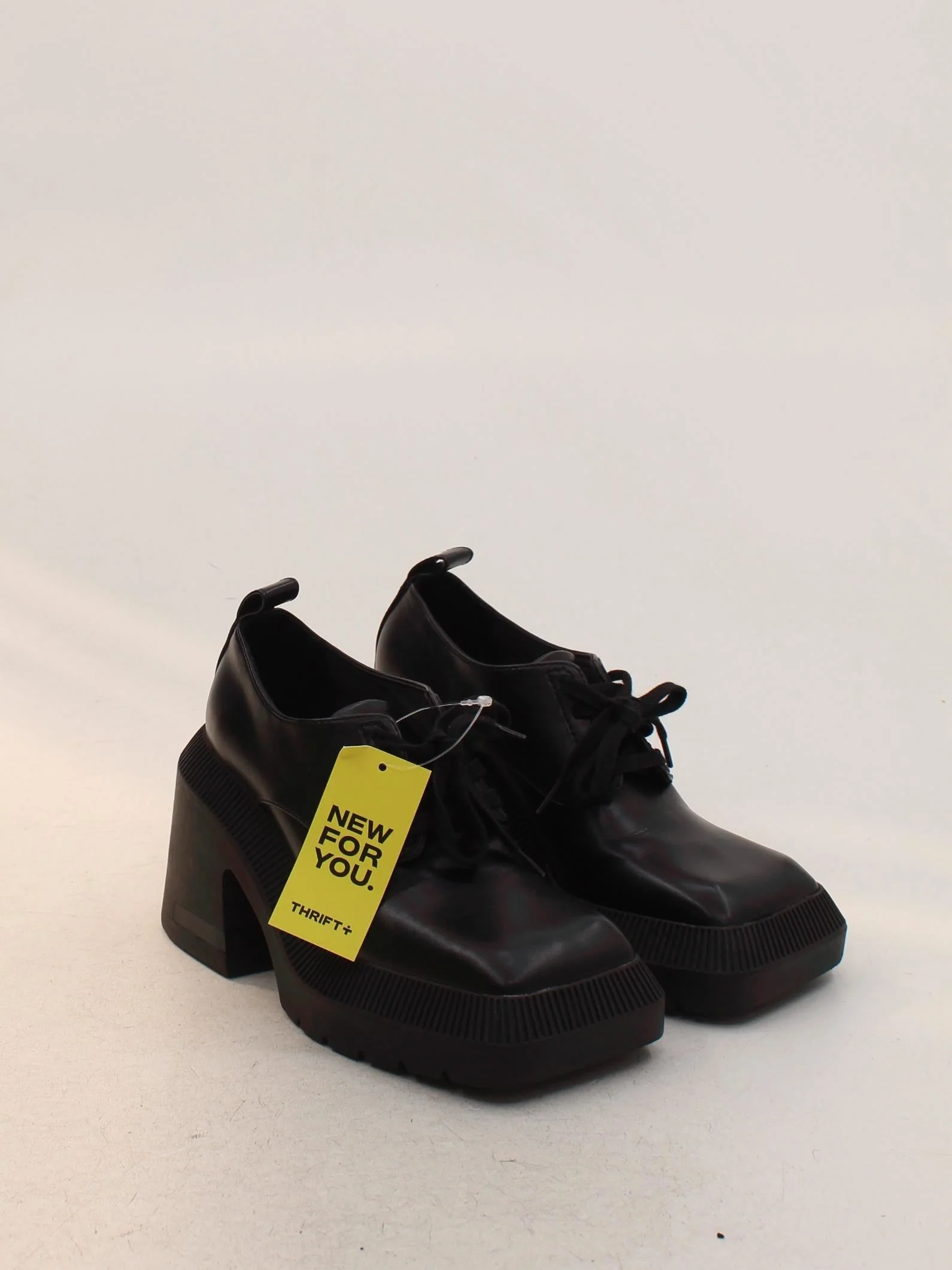 Charles & Keith Women's Heels UK 2 Black 100% Leather Platform - Image 4