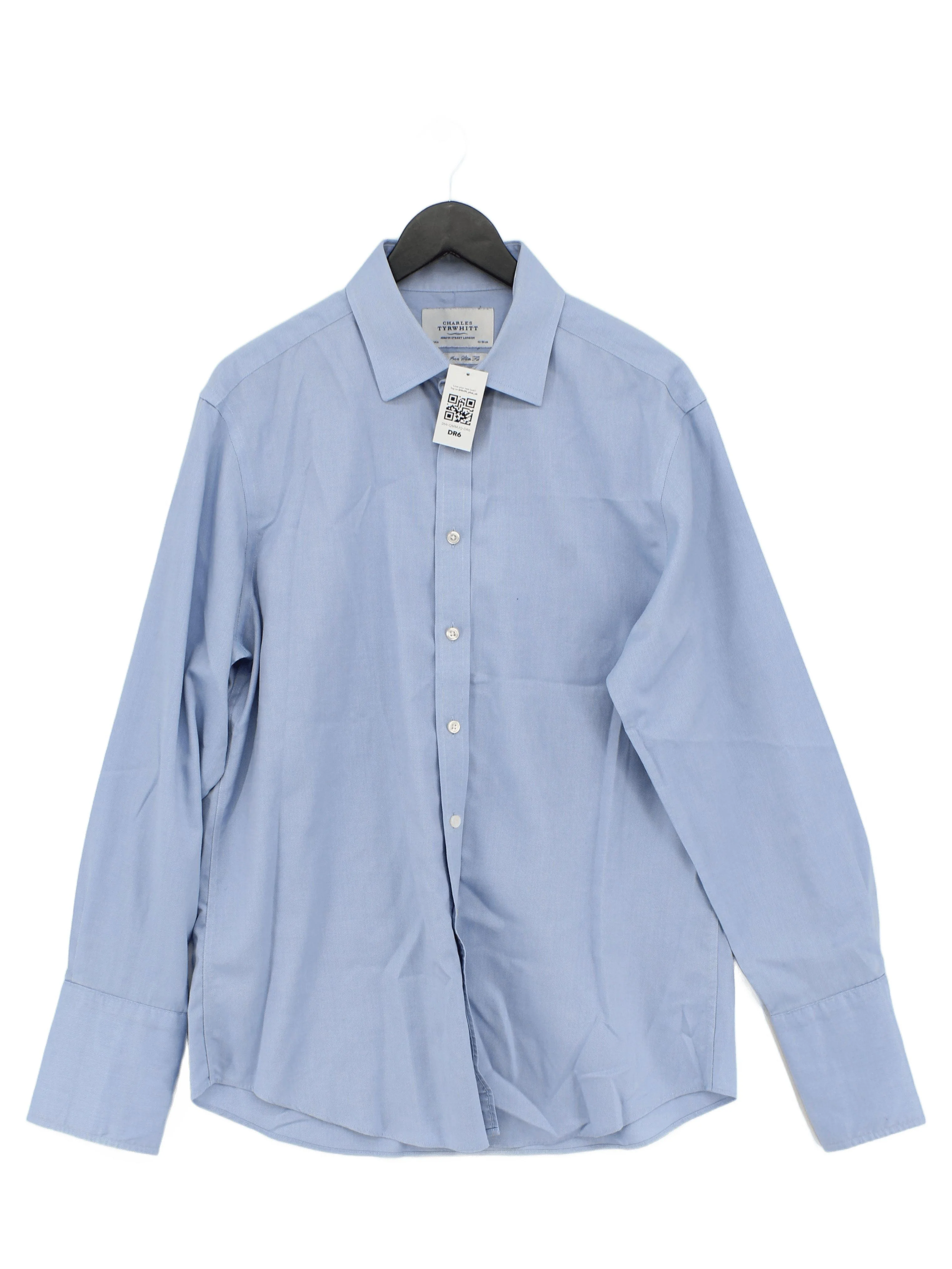 Charles Tyrwhitt Men's Shirt Collar: 16.5 in Blue 100% Cotton Basic