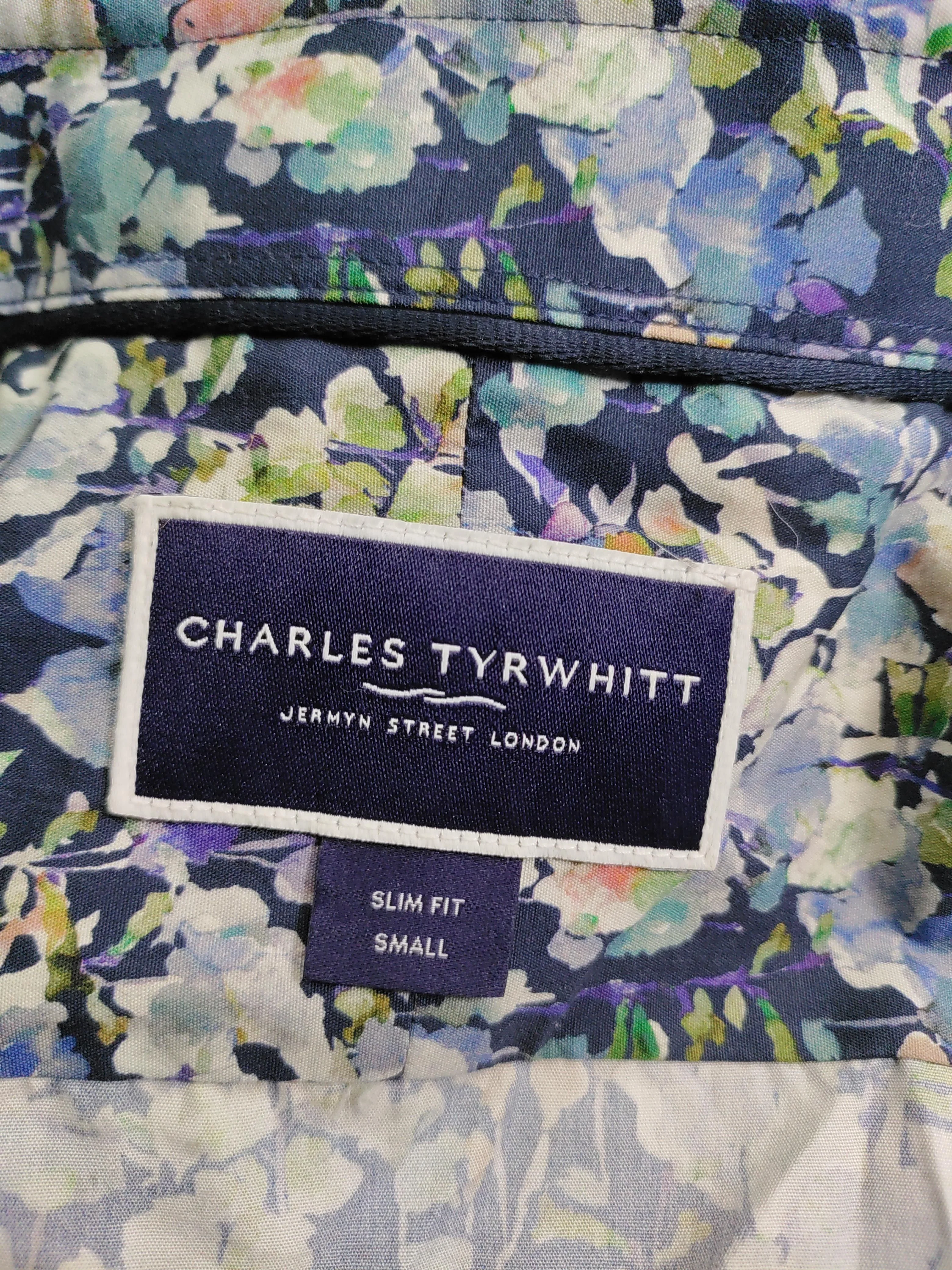 Charles Tyrwhitt Men's Shirt S Blue Floral 100% Cotton Basic - Image 5