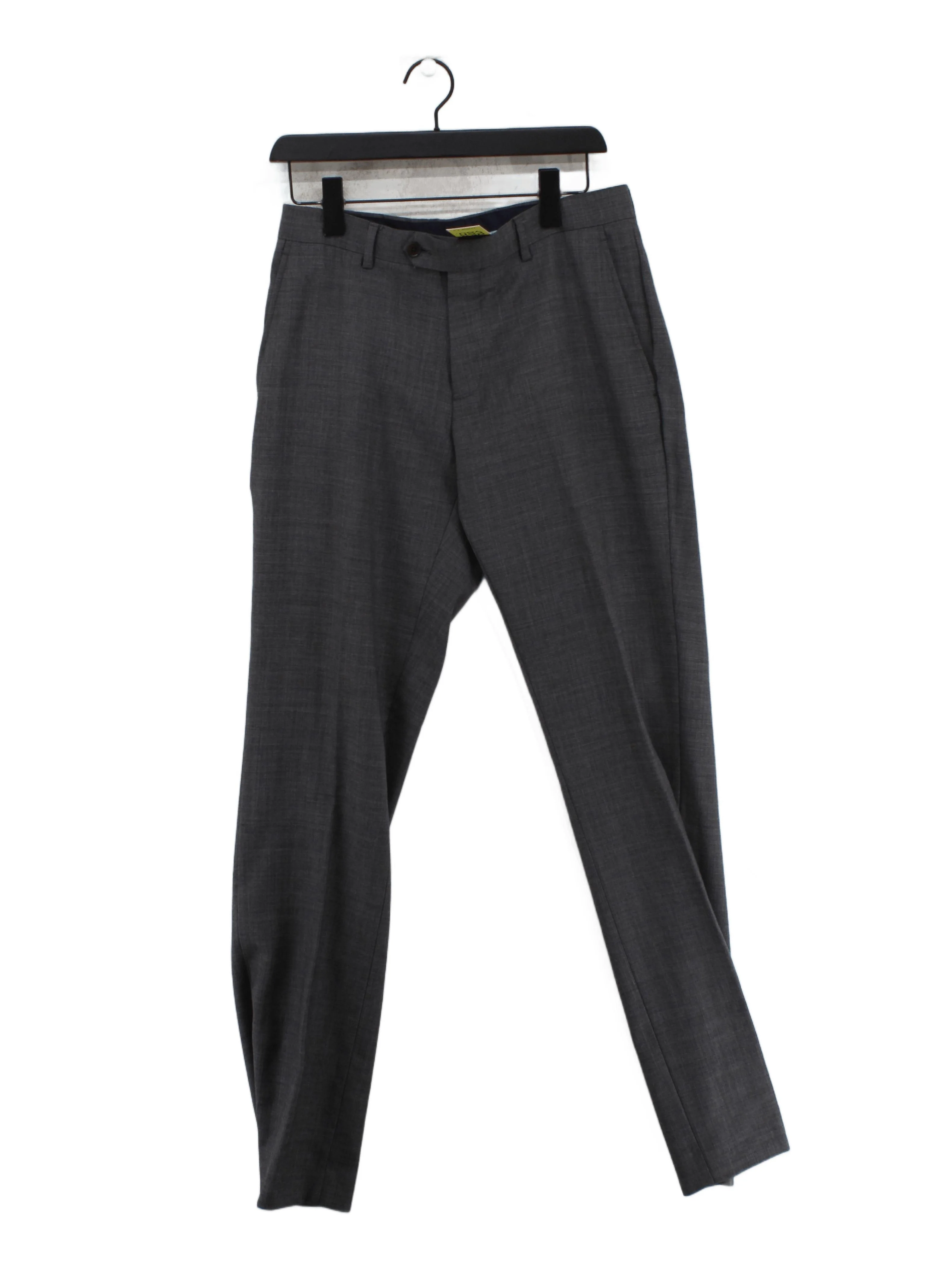 Charles Tyrwhitt Men's Suit Trousers W 32 in Grey 100% Wool Straight Dress Pants