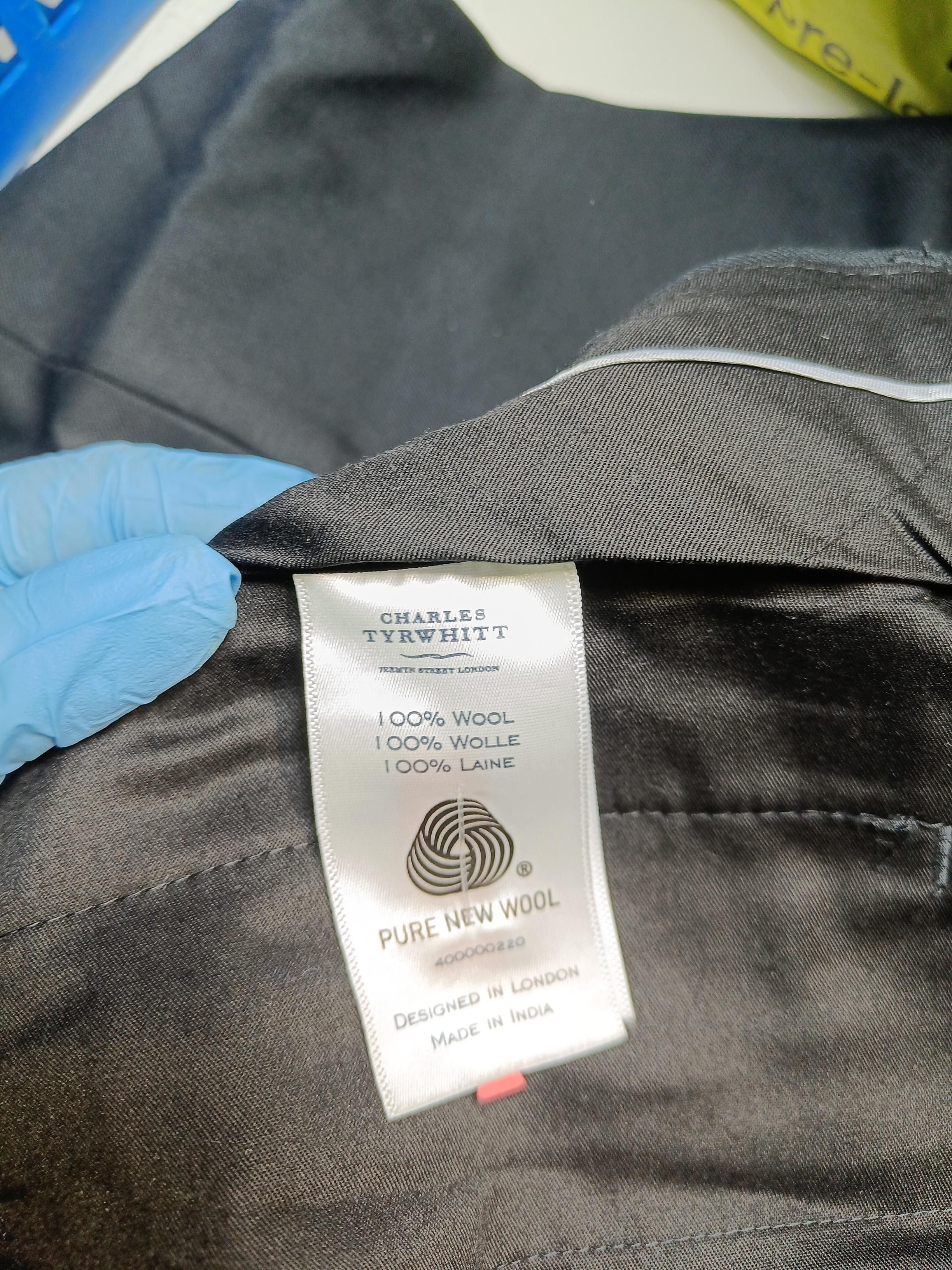 Charles Tyrwhitt Men's Suit Trousers W 34 in Black 100% Wool Dress Pants - Image 5