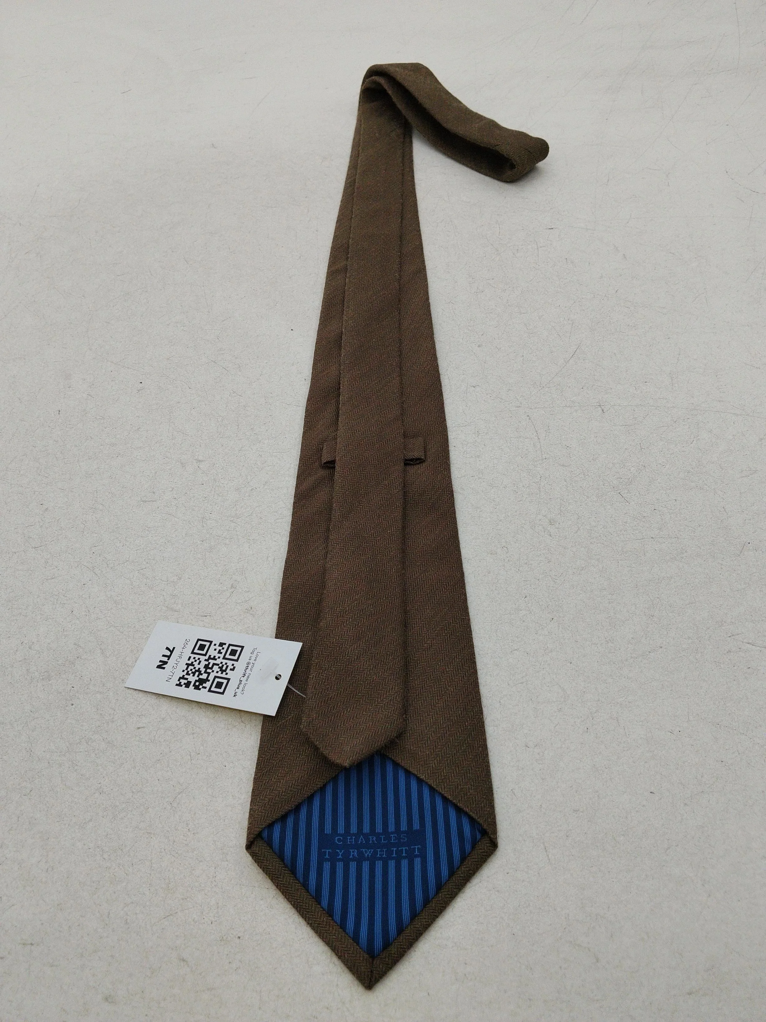 Charles Tyrwhitt Men's Tie Brown Striped 100% Silk - Image 2