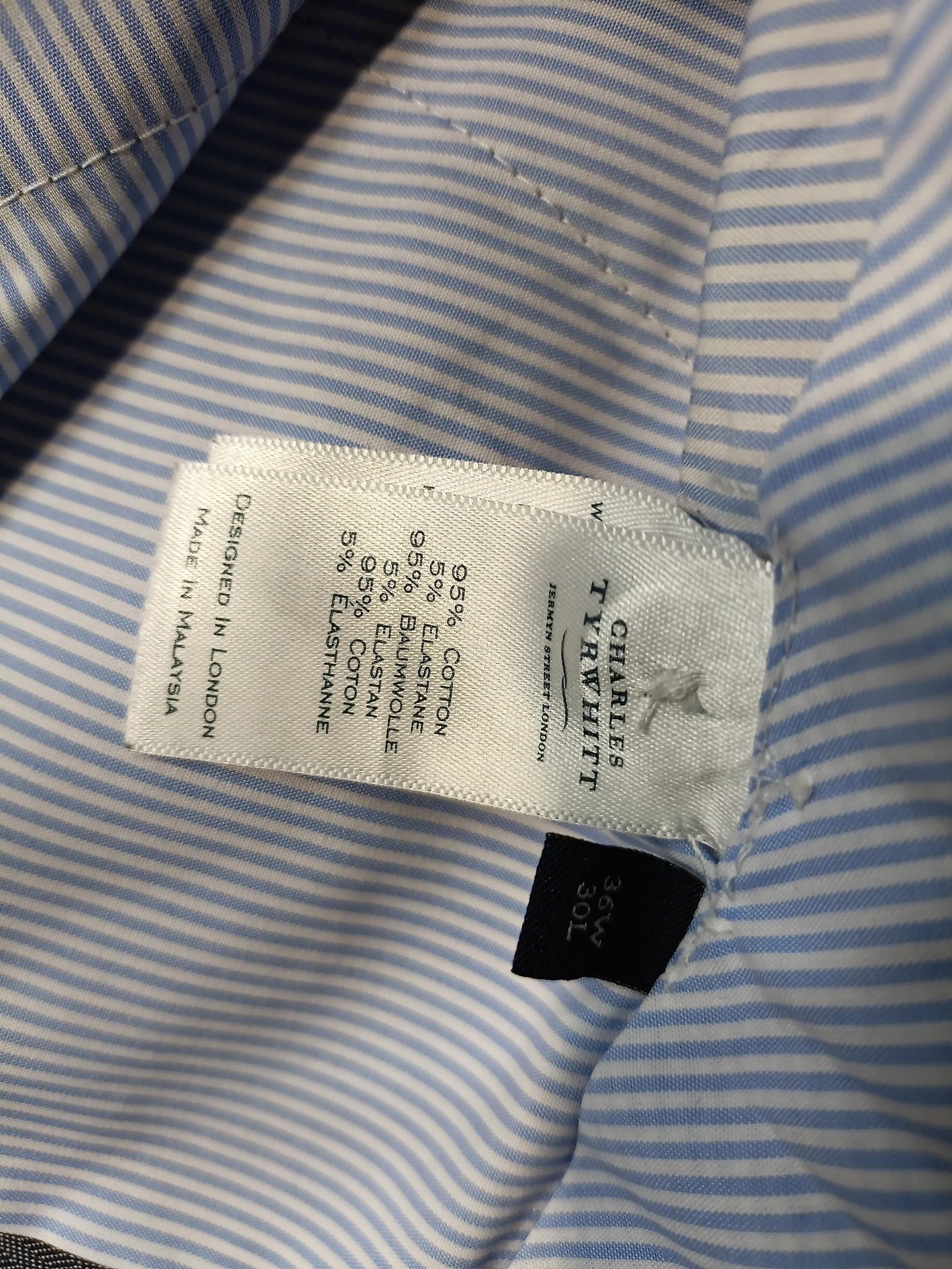 Charles Tyrwhitt Men's Trousers W 36 in Grey Cotton with Elastane Chino - Image 6