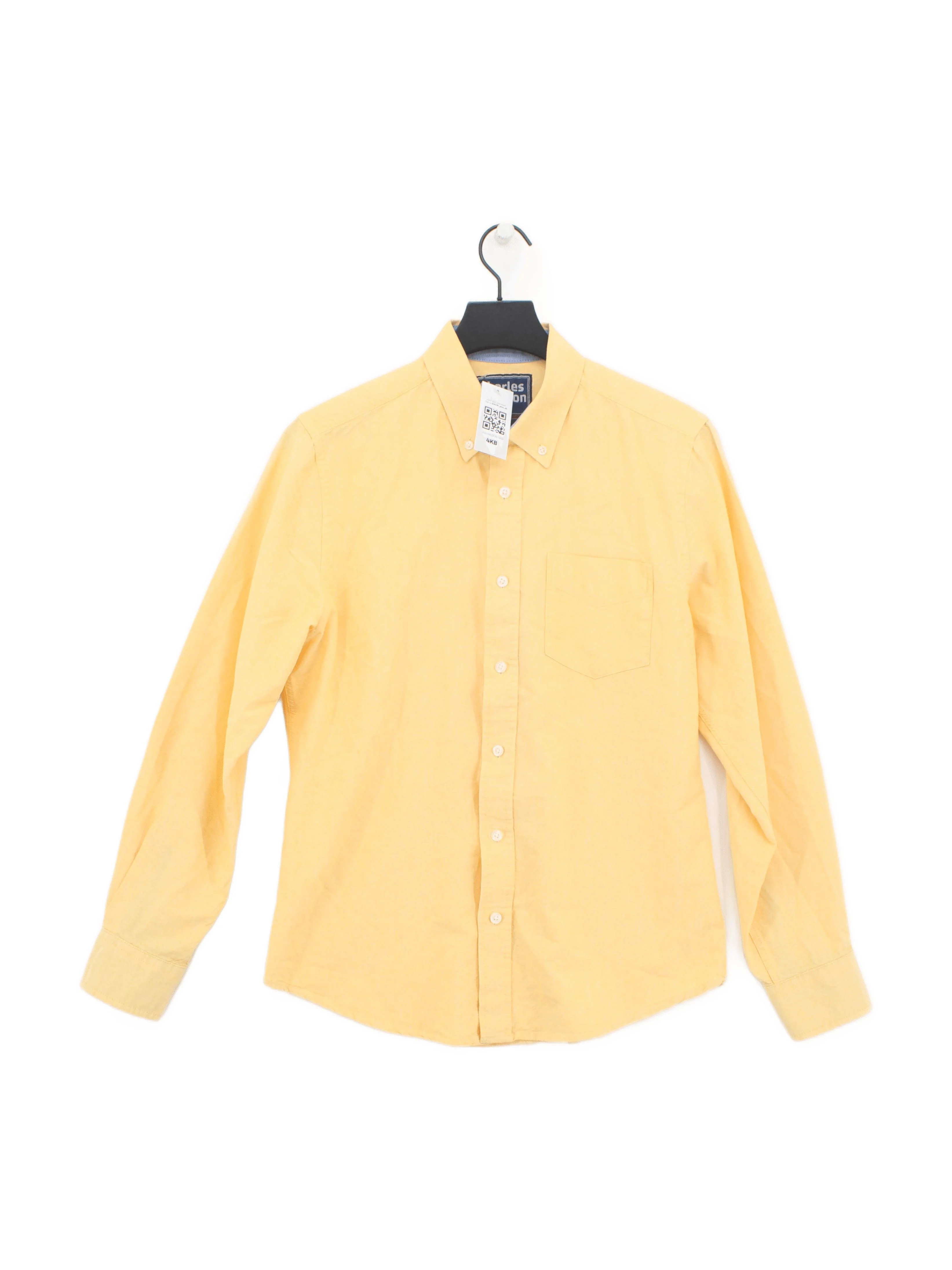 Charles Wilson Men's Shirt M Yellow 100% Cotton Basic