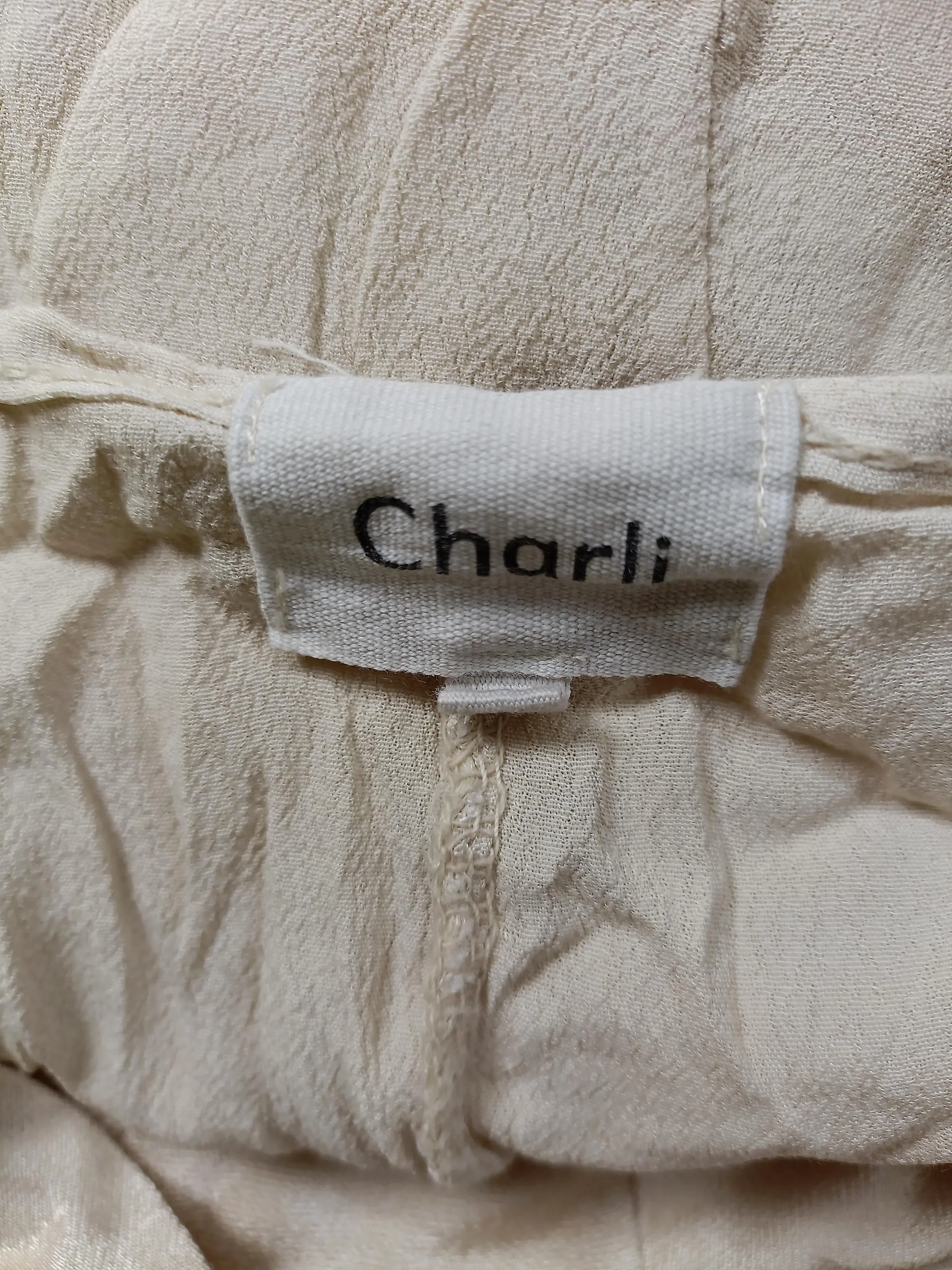 Charli Women's Blouse XS Cream 100% Viscose 3/4 Sleeve V-Neck Basic - Image 5