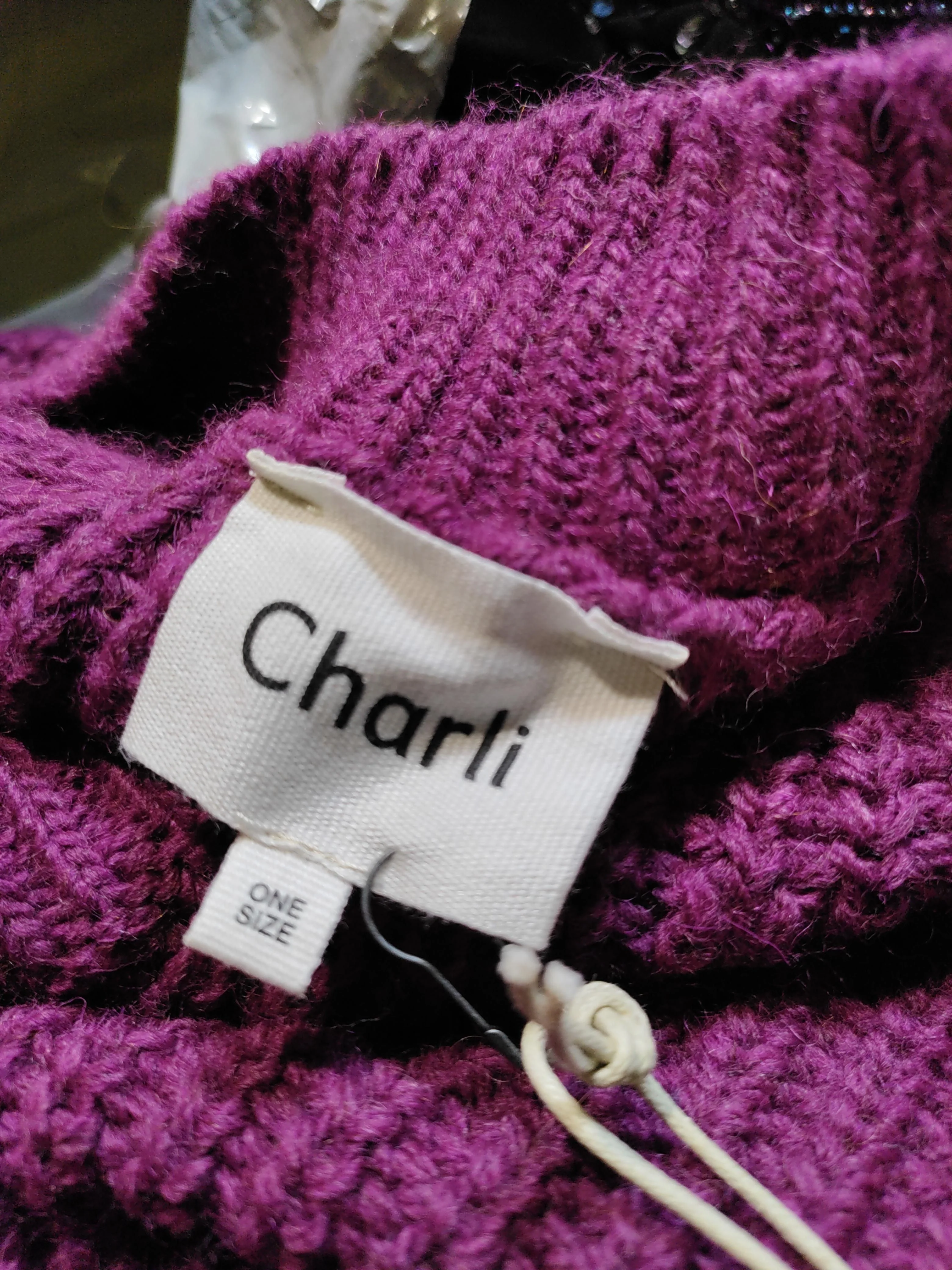 Charli Women's Jumper Purple Acrylic with Wool, Viscose, Other V-Neck Pullover - Image 6