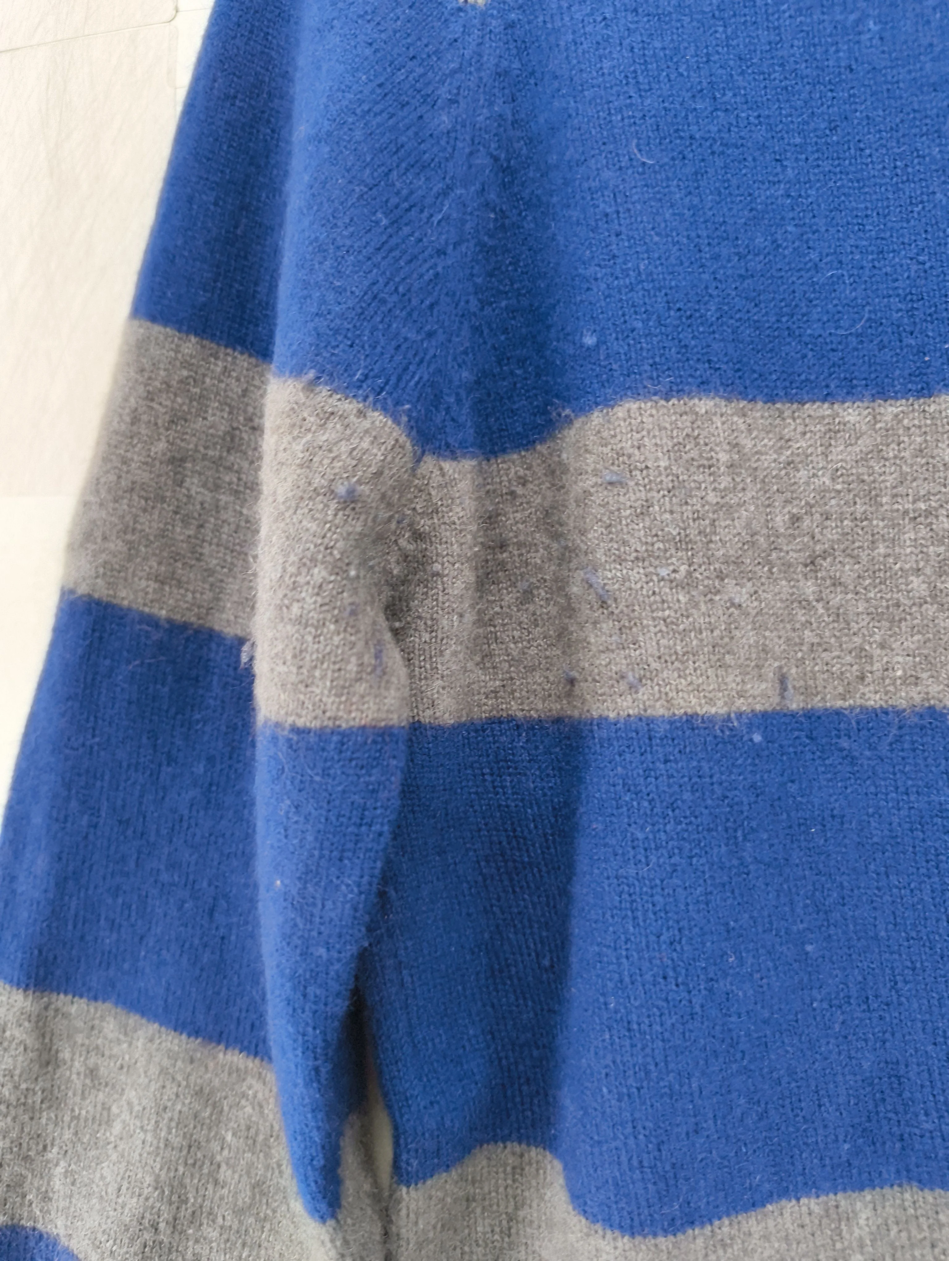 CHINTI & PARKER Men's Jumper S Grey Striped 100% Cashmere Crew Neck Pullover - Image 5
