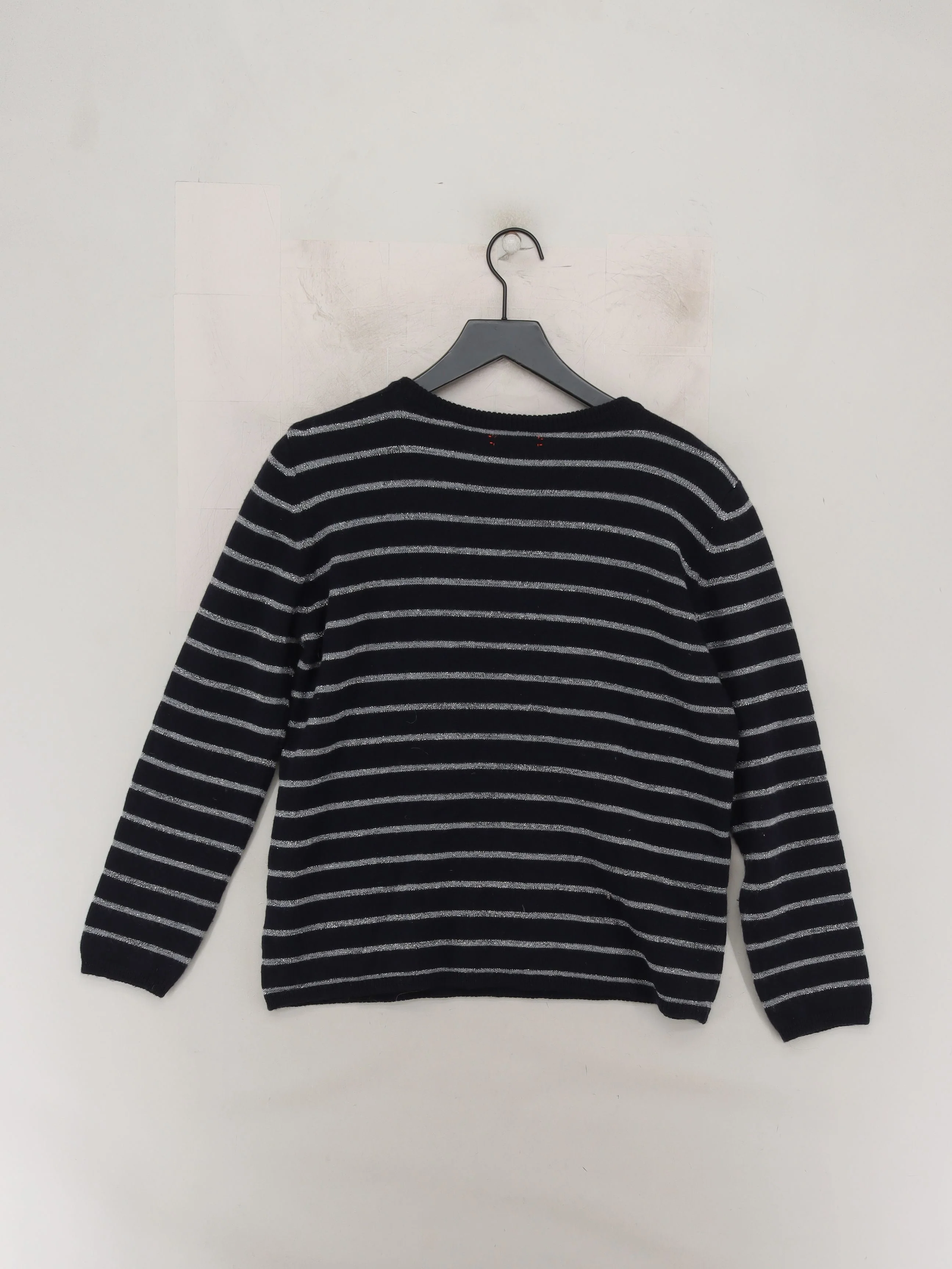 CHINTI & PARKER Women's Jumper M Blue Striped 100% Wool Crew Neck Pullover - Image 2