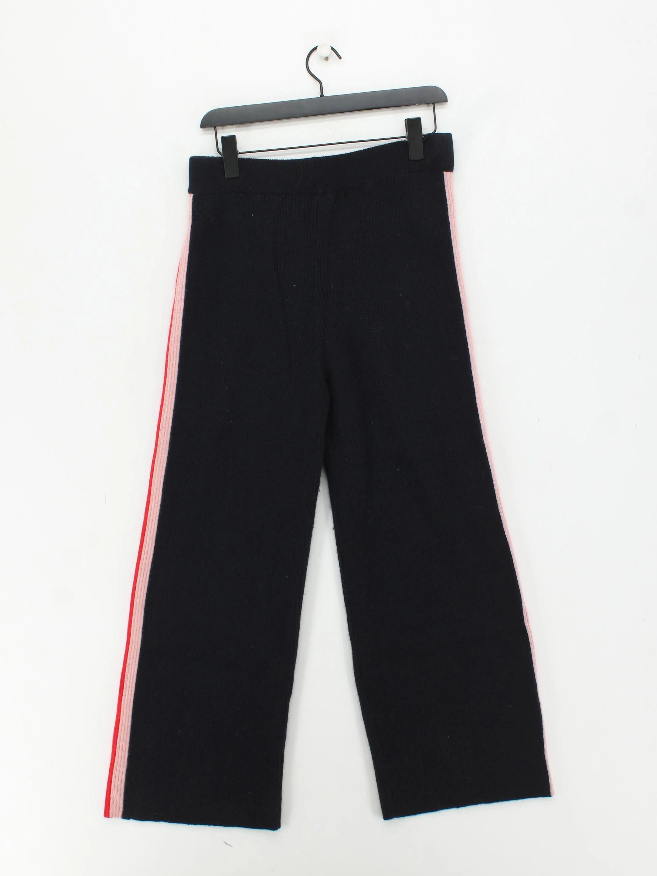 CHINTI & PARKER Women's Trousers M Black Striped 100% Wool Wide-Leg Sweatpants - Image 2