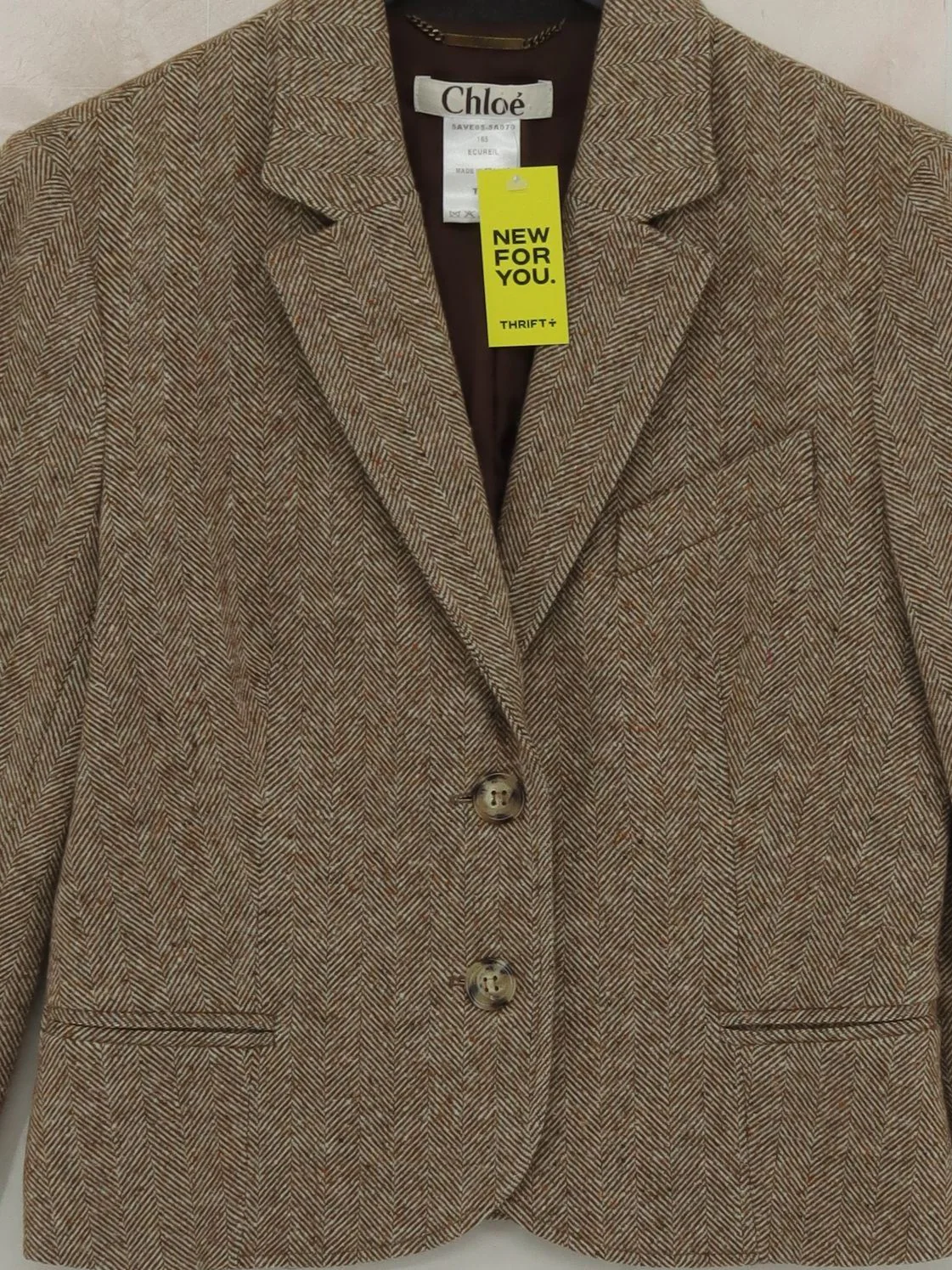 Chloé Women's Blazer UK 10 Brown 100% Wool Overcoat - Image 3